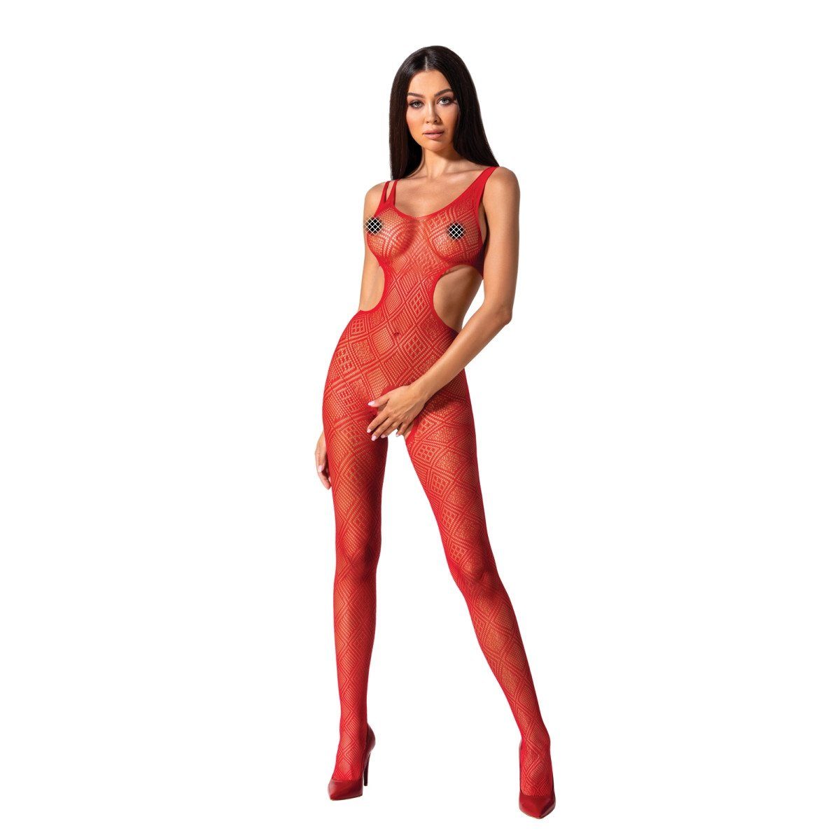 Passion-Exklusiv Catsuit PE Bodystocking BS085 red - (S/L)