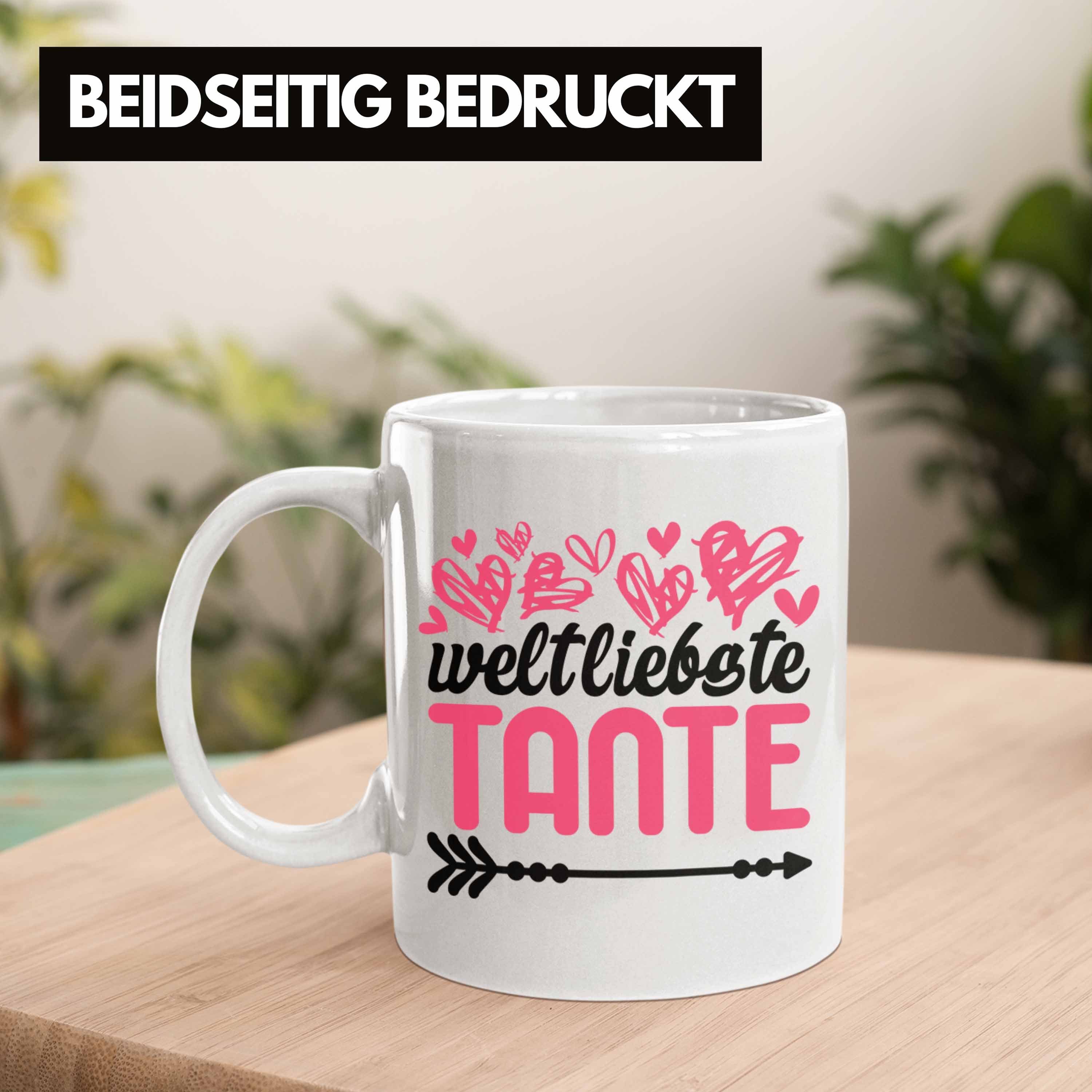 Spruch Kaffeetasse Trendation für Welt Tasse - mit Trendation Geschenk Tante Weiss Tasse Weltliebste Beste Tante der