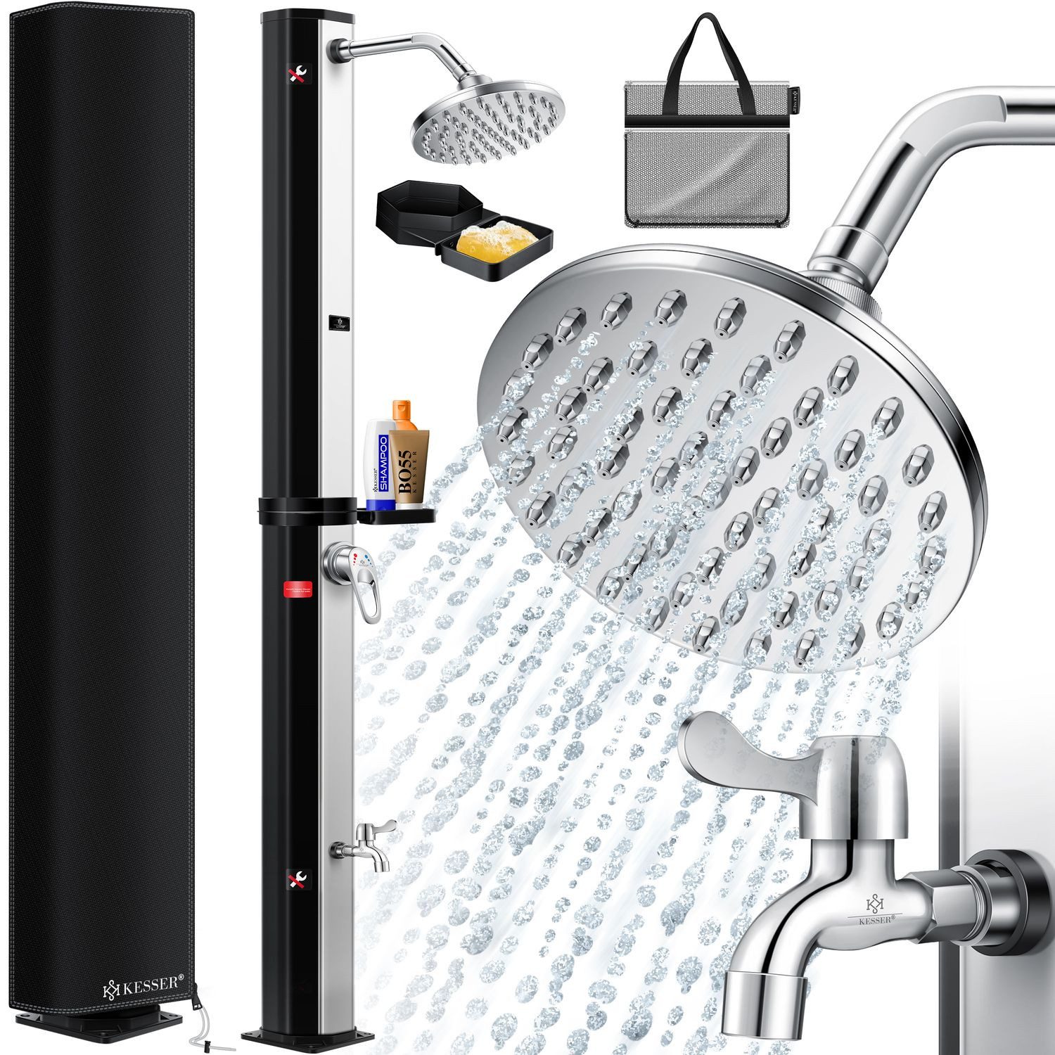 KESSER Solardusche, Solardusche 40- 60 Liter Solar Gartendusche warmes Wasser