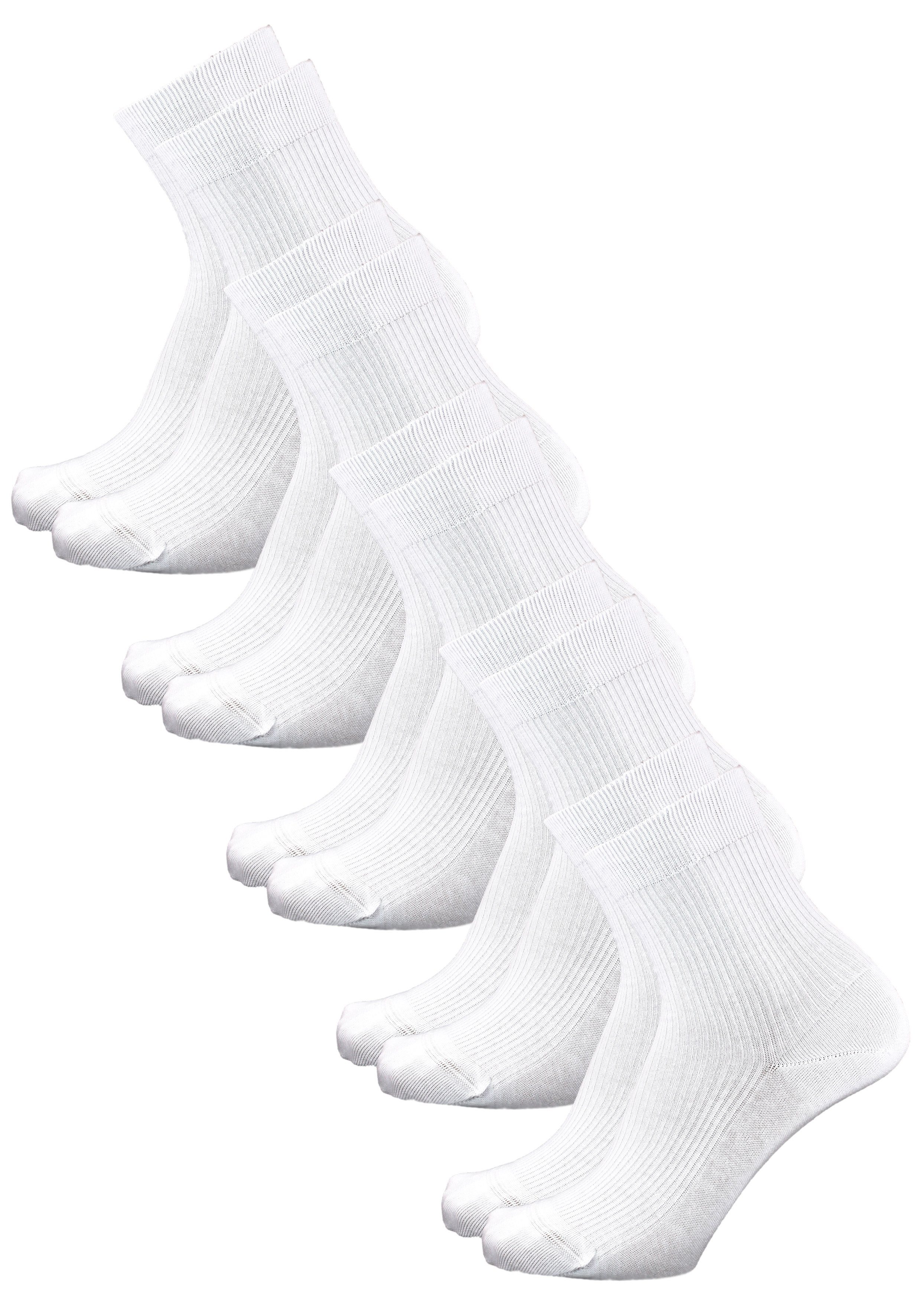 Rogo Socken Rippstruktur (5-Paar) im weiß Pack 5er