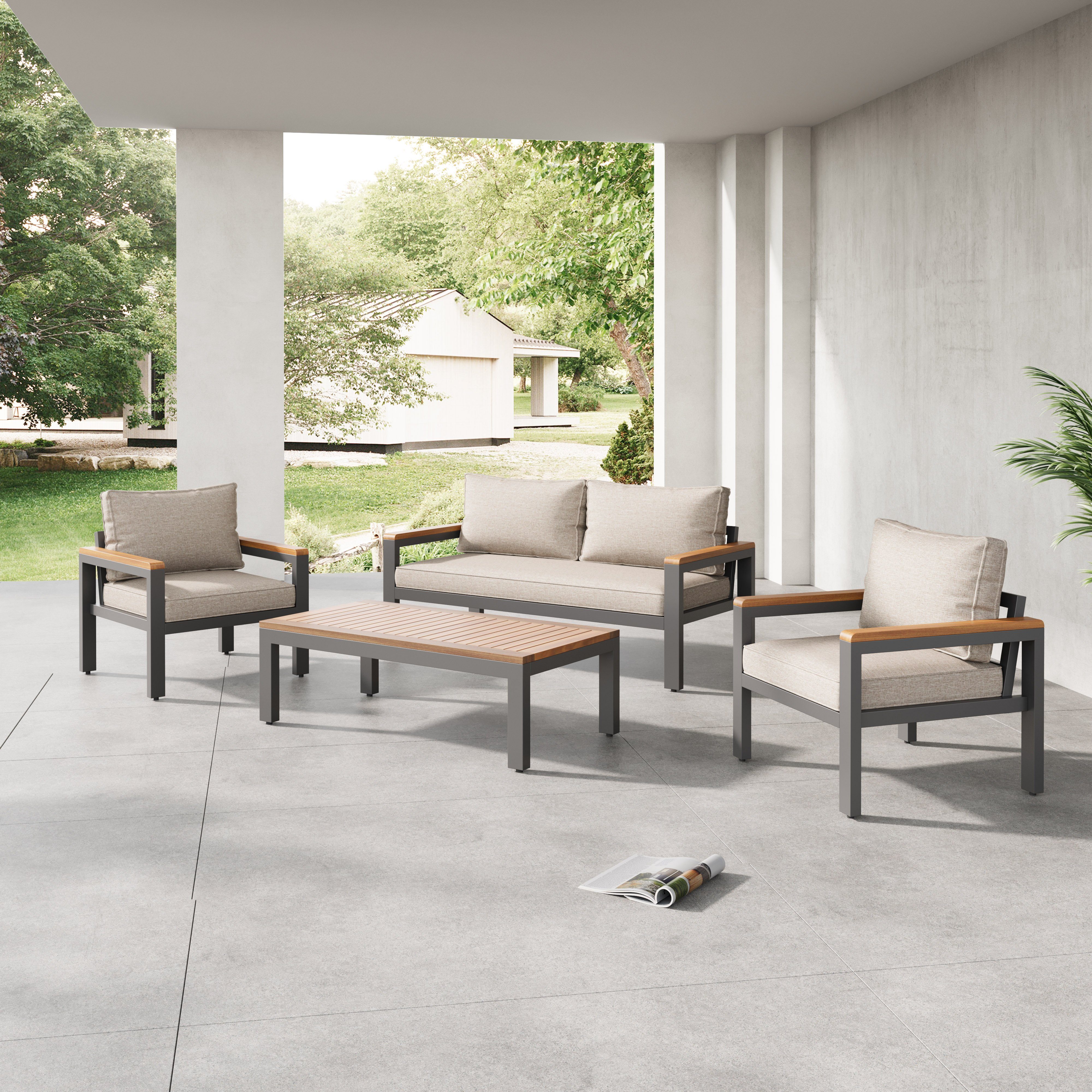 Flieks Gartenlounge-Set, Balkonset Gartenmöbel Set Bank günstig online kaufen
