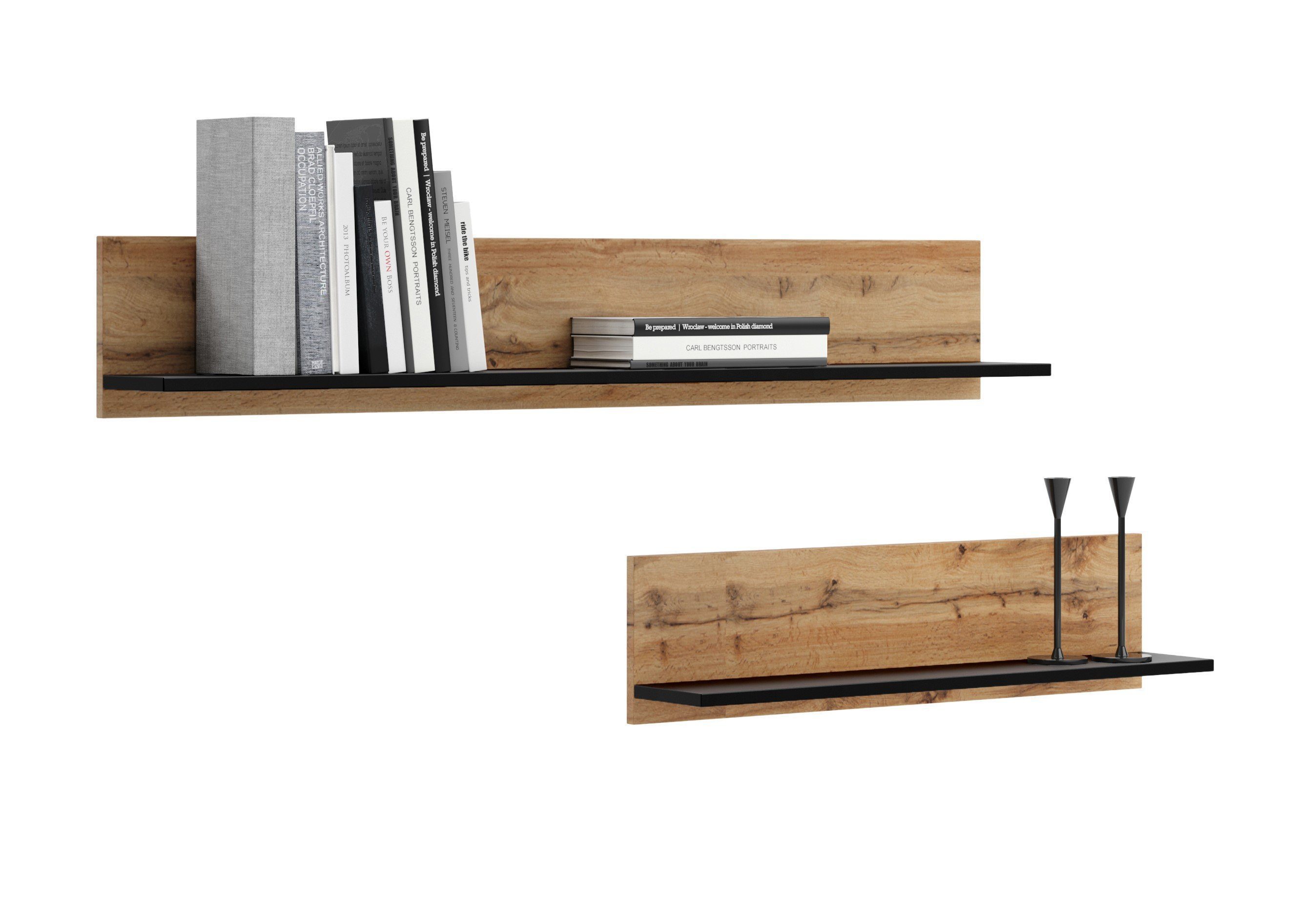 Home Collective Wandregal 2er Set Wandregale 2 Stück je 100cm breit, Wandbo günstig online kaufen