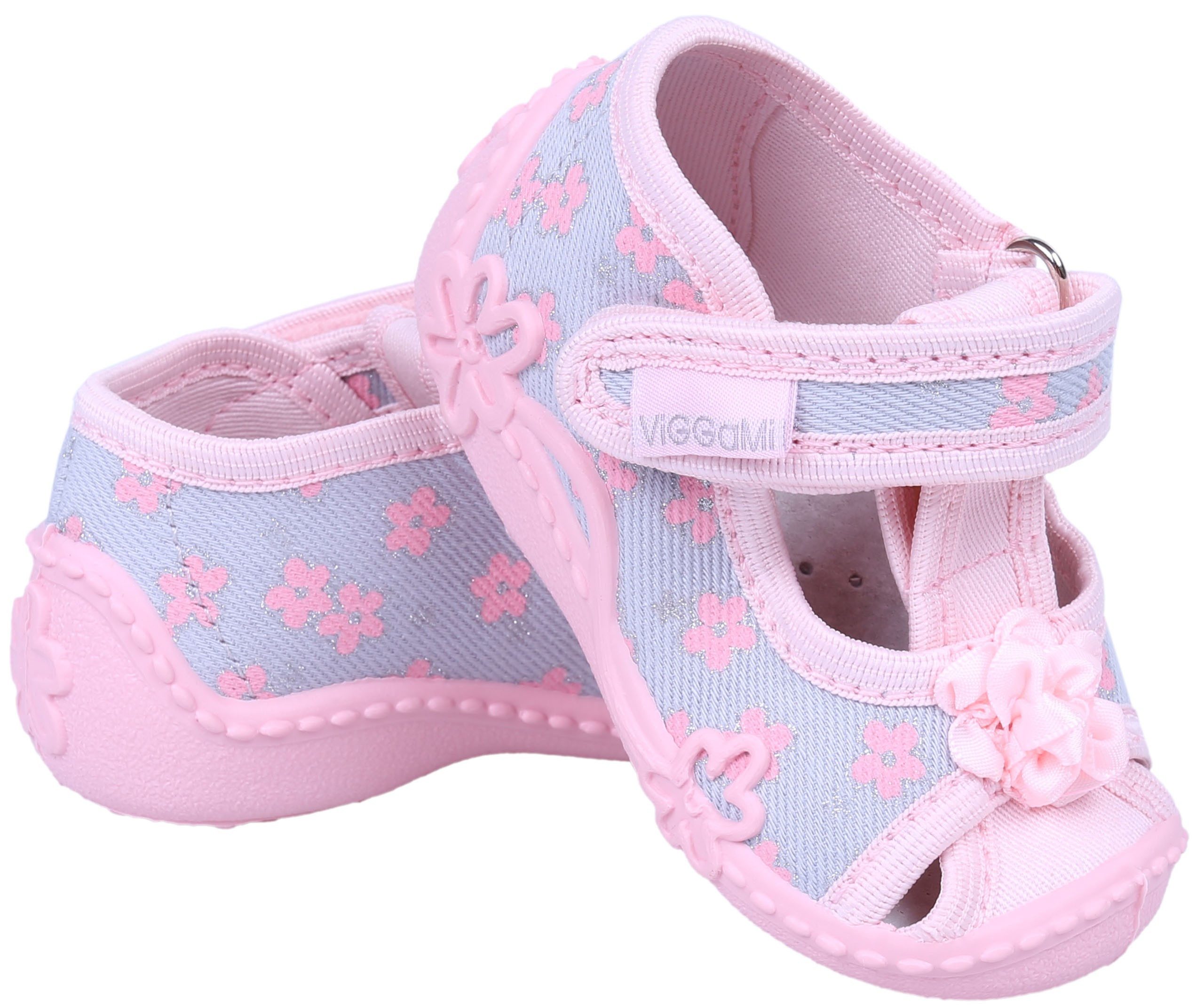 Sarcia.eu Pink-graue Sommerschuhe/Sandalen mit Blümchen gemustert MARYSIA 25 EU Babystiefel