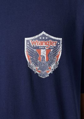 Wrangler T-Shirt AMERICANA mit Markenlabel auf der Brust
