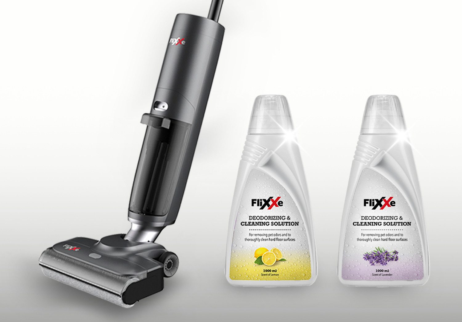 FliXXe Nass-Trocken-Akkusauger X3 Premium incl 2 Liter Reinigungslösung, 200 W, X-Scan Technologie, Beidseitige Kantenreinigung
