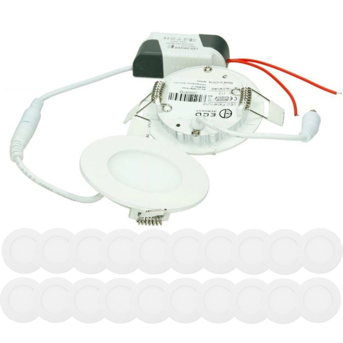 ECD Germany LED Einbaustrahler »20x LEDPanel Einbaustrahler 3W