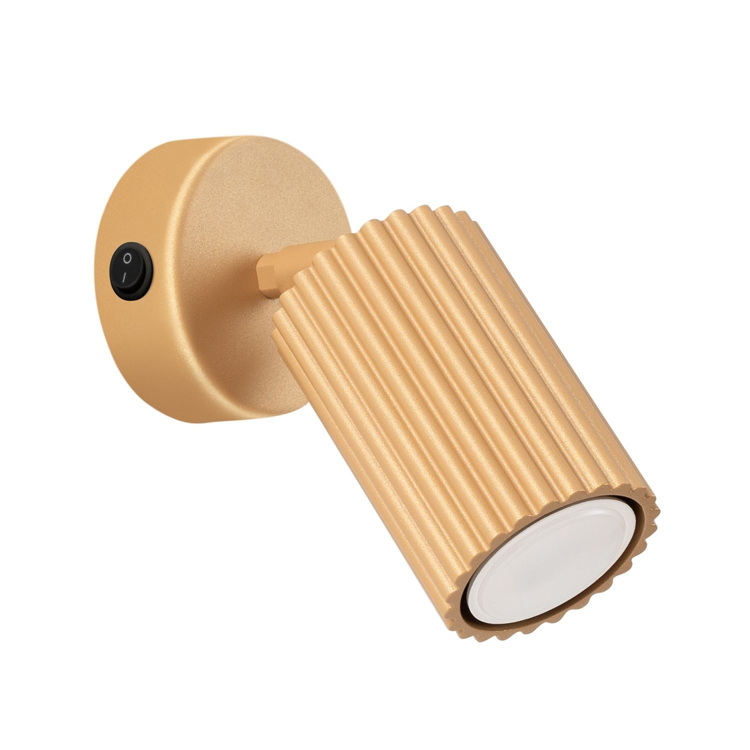 Licht-Erlebnisse Wandstrahler BERTA, ohne Leuchtmittel, Aluminium GU10 verstellbar in Gold Modern