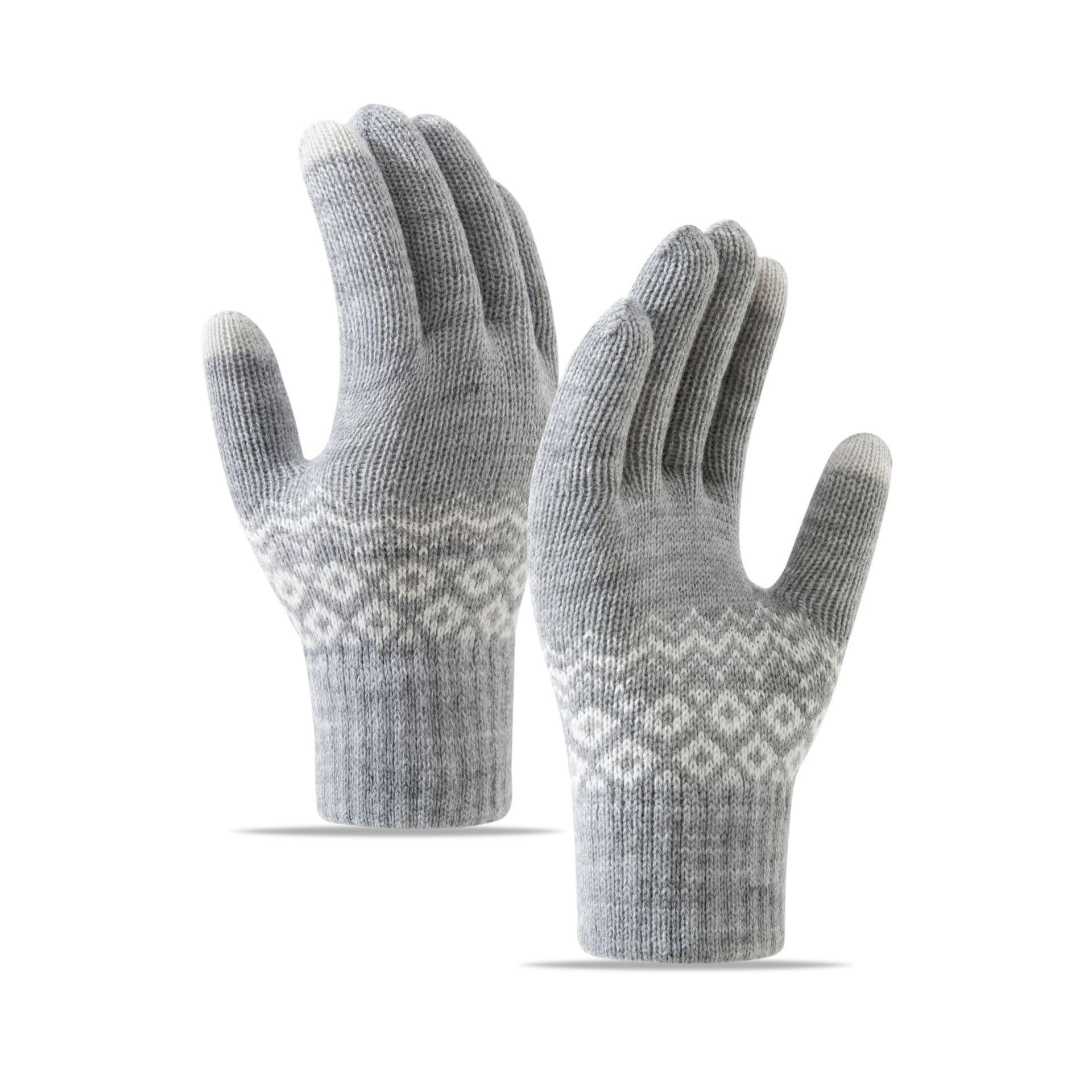 Winter Paar 1 Touchscreen-Strickhandschuhe Grau warme Herbst und Strickhandschuhe für ZanMax