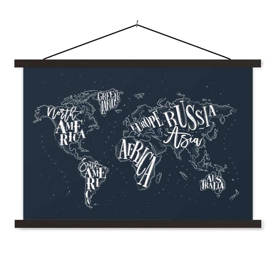 MuchoWow Poster Weltkarte - Schwarz - günstig online kaufen