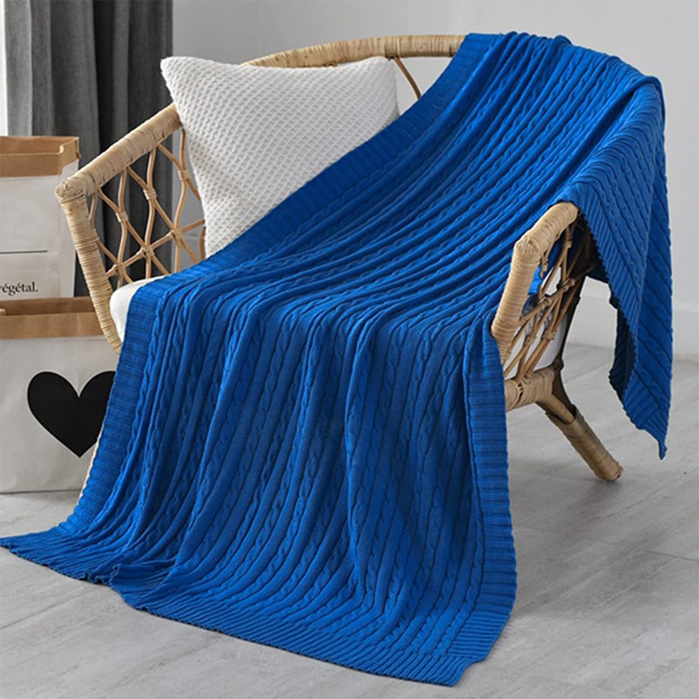 Wohndecke Weich Strick Kuscheldecke, Wohndecke Sofadecke Schlafdecke Decke, TUWENA