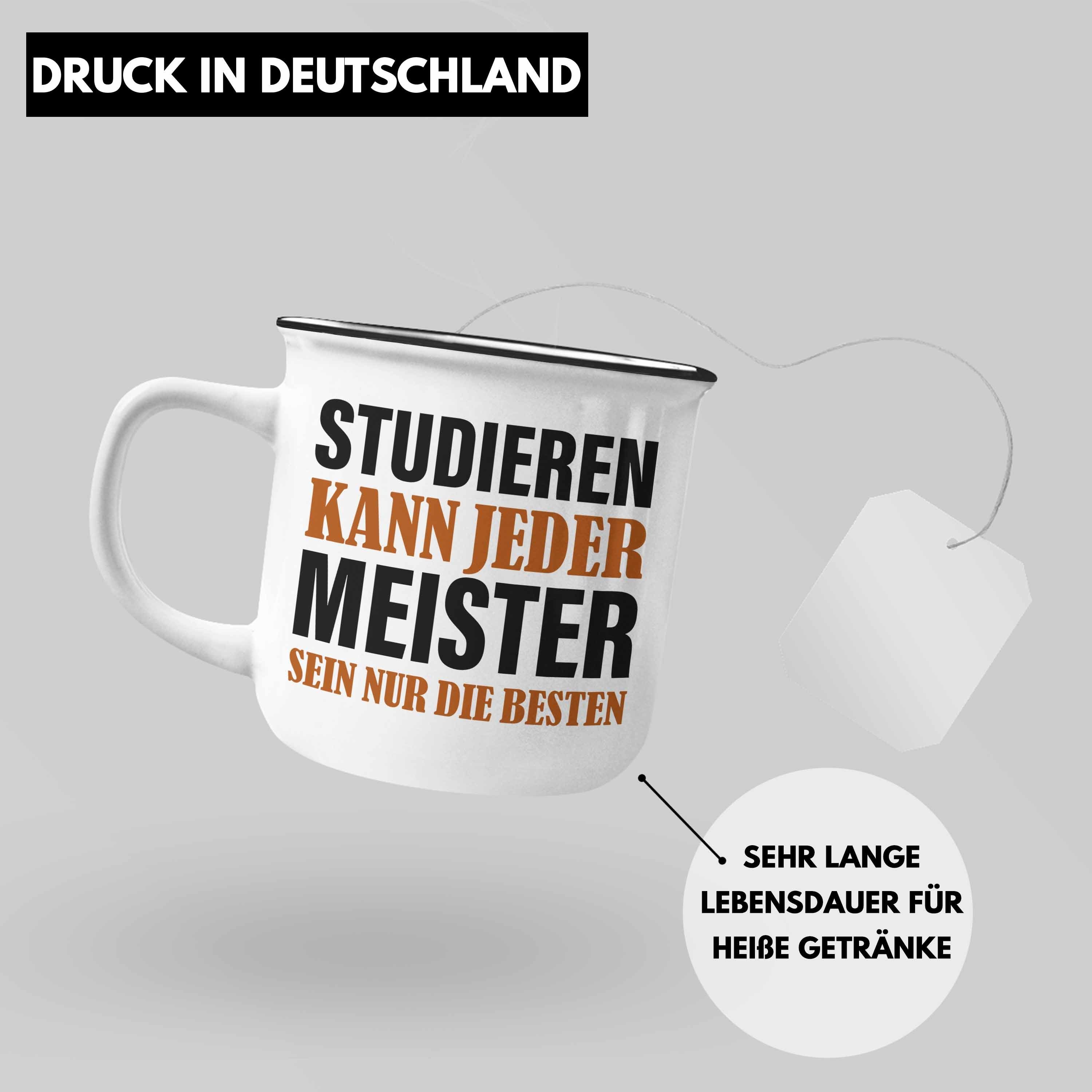 Trendation Thermotasse Trendation Bestanden Metallbauer Elektronik Tassen Schreiner - Meisterprüfung Dachdecker Emaille Prüfung Maler Geschenke Meister Männer Elektrotechnik Silber