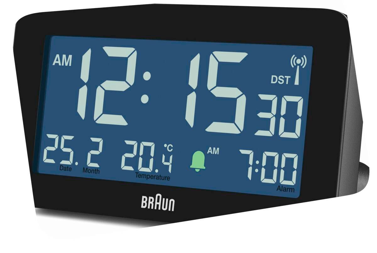 Braun Radiowecker Braun Uhren BC10B Funkwecker Uhren/Wecker Schwarz günstig online kaufen