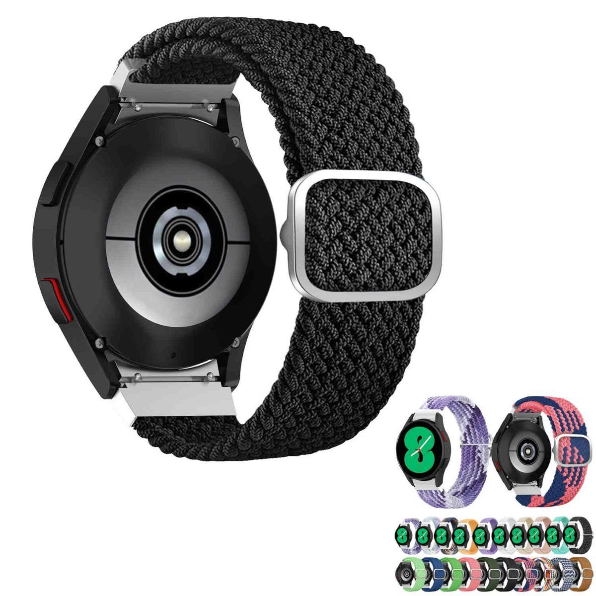 Wigento Smartwatch-Armband Für Samsung Galaxy Watch FE 6 5 4 Normal Pro Classic Nylon Arm Band
