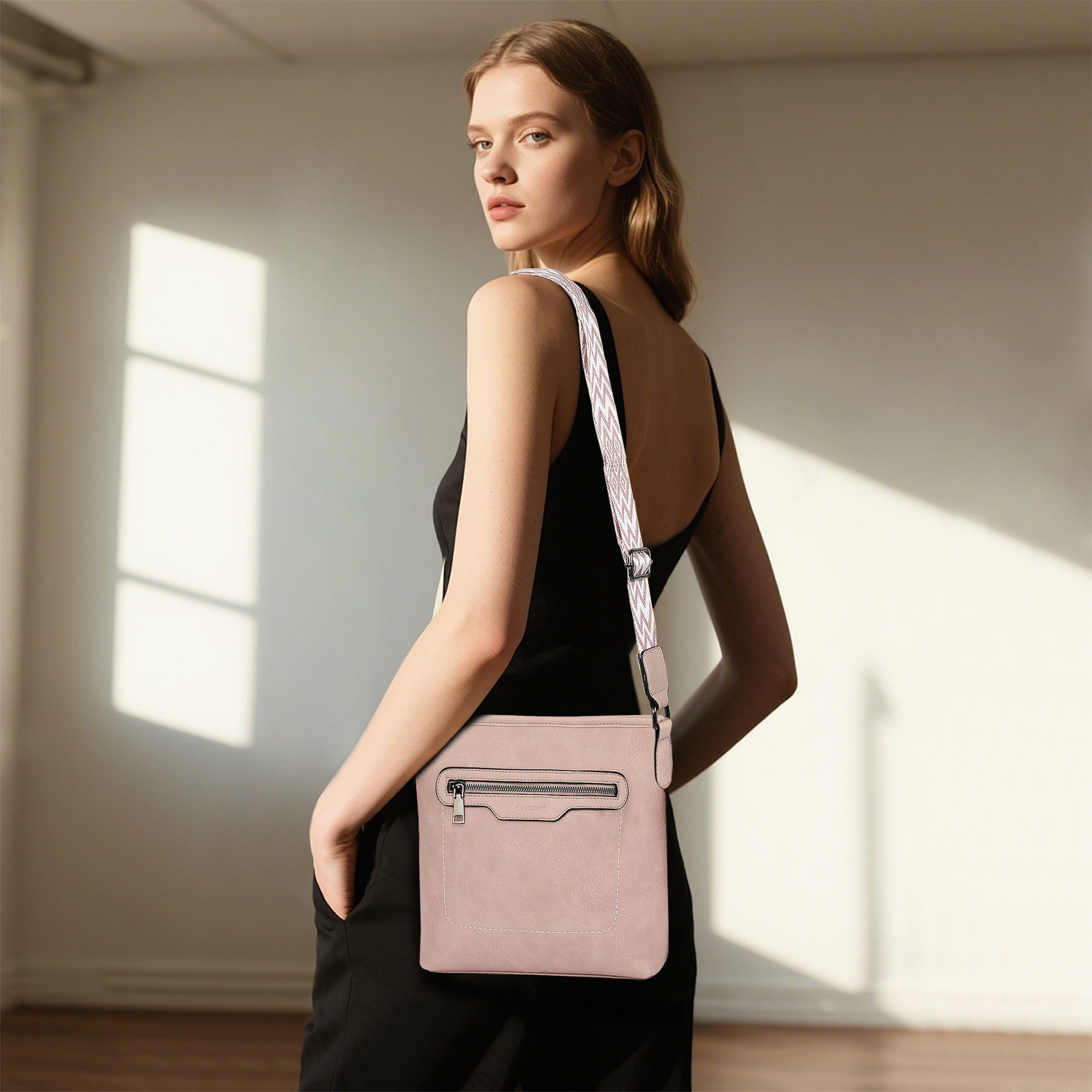 TAN.TOMI Schultertasche Henkeltasche für Damen Modische Umhängetasche Crossbody Bag, Multi-Taschen-Design, Gesäßtasche, verstellbare Schultergurte