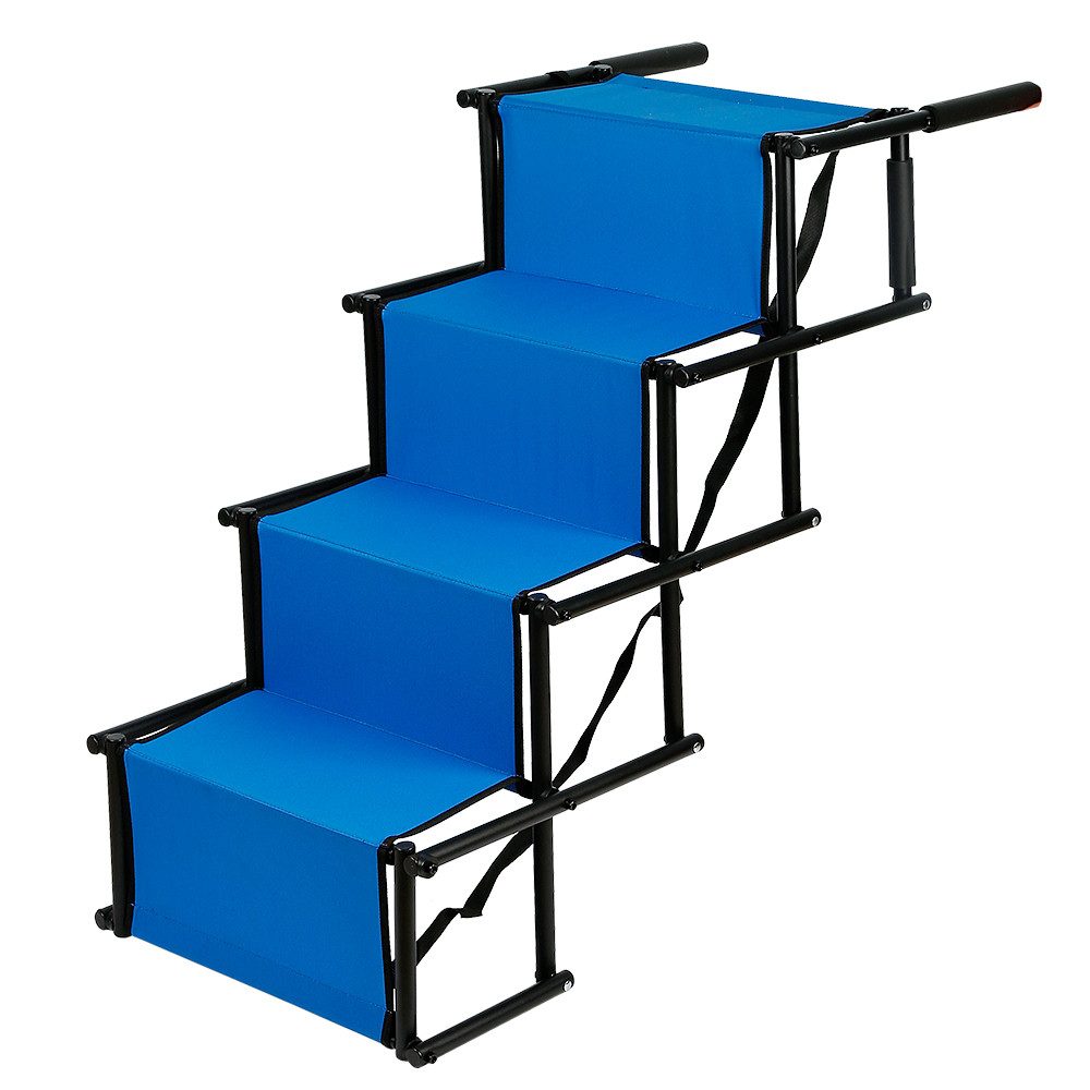 JEOBEST Hunderampe Tiertreppe 4 Stufen Einstiegshilfe für Auto, Bett, Sofa, (Stück, 1-St., Klappbar Rampe) Höhenverstellbar, Leicht zu Reinigen