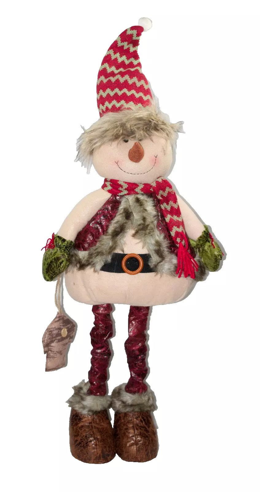 Kaufhaus le petit Schneemann Deko Schneeman Wichtel Skulptur Figur Teleskopbeine Ausziehbar Objekt, Dekofigur, Dekoobjekt, Wichtelfigur, Schneemannfigur, Türstopper