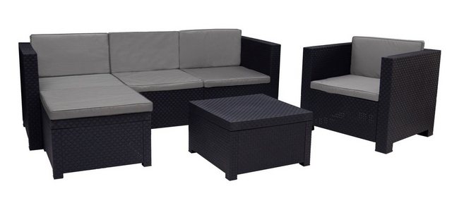 Shaf Gartenlounge-Set Shaf Loungeset Manhattan – Rattanoptik, wetterfest, Garten, Outdoor
