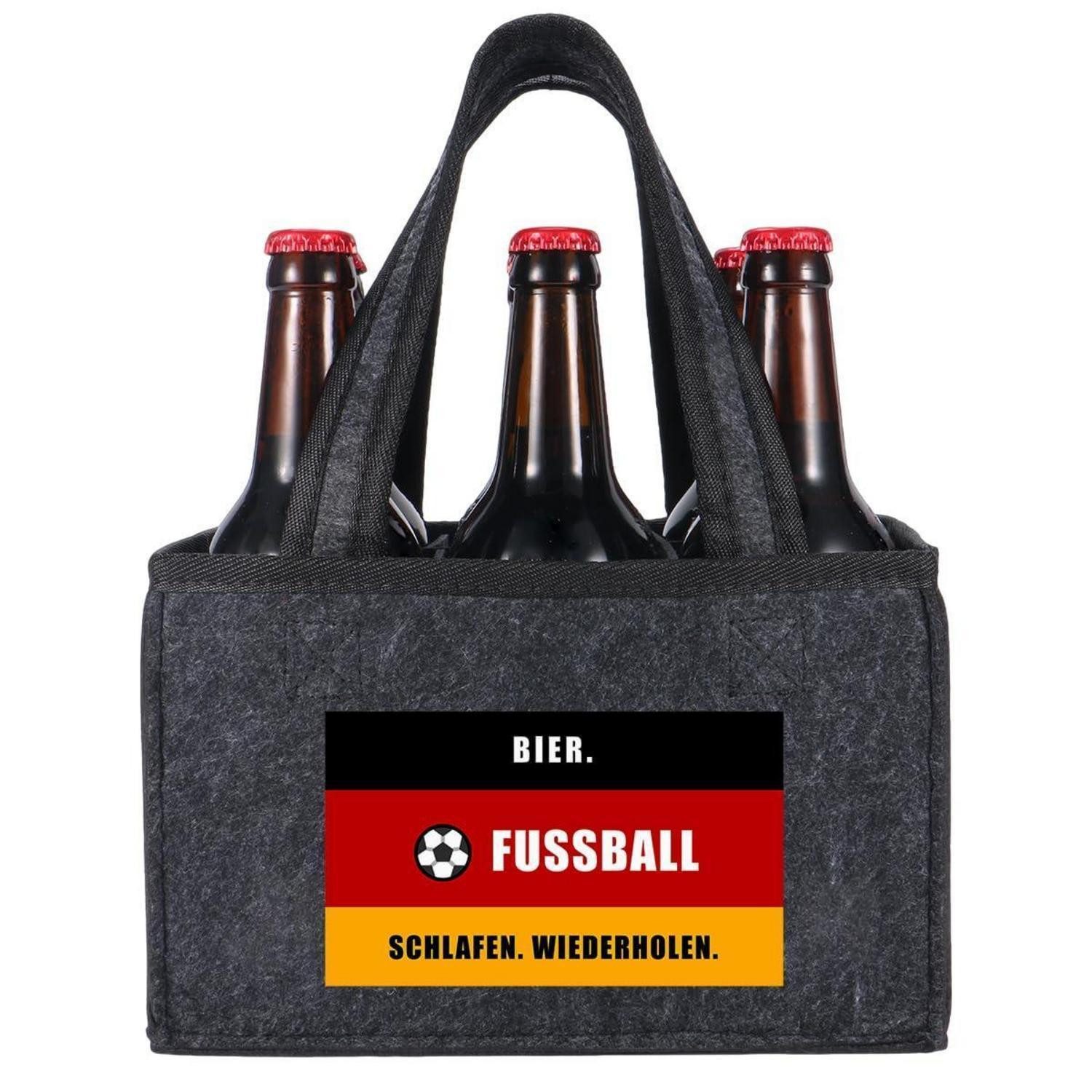 LuxusKollektion Flaschenträger Filz Tasche Dunkelgrau für Getränkeflaschen (4-St)