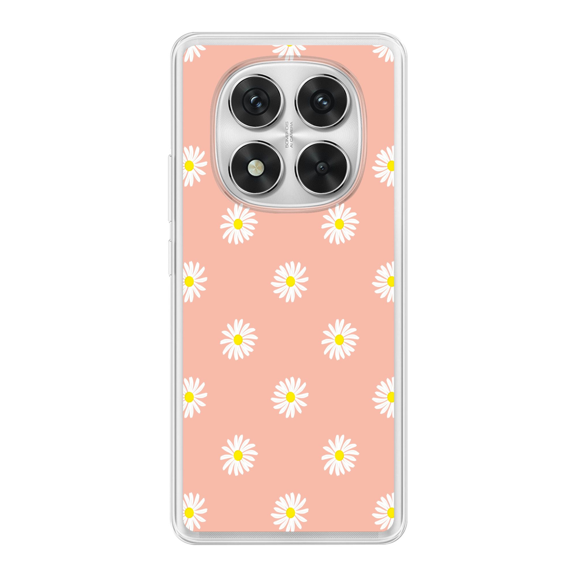 MuchoWow Handyhülle für Xiaomi Redmi Note 14 Pro Gänseblümchen - Pastell - Weiß - Rosa - B, Phone Case, Silikon, Schutzhülle Dünn