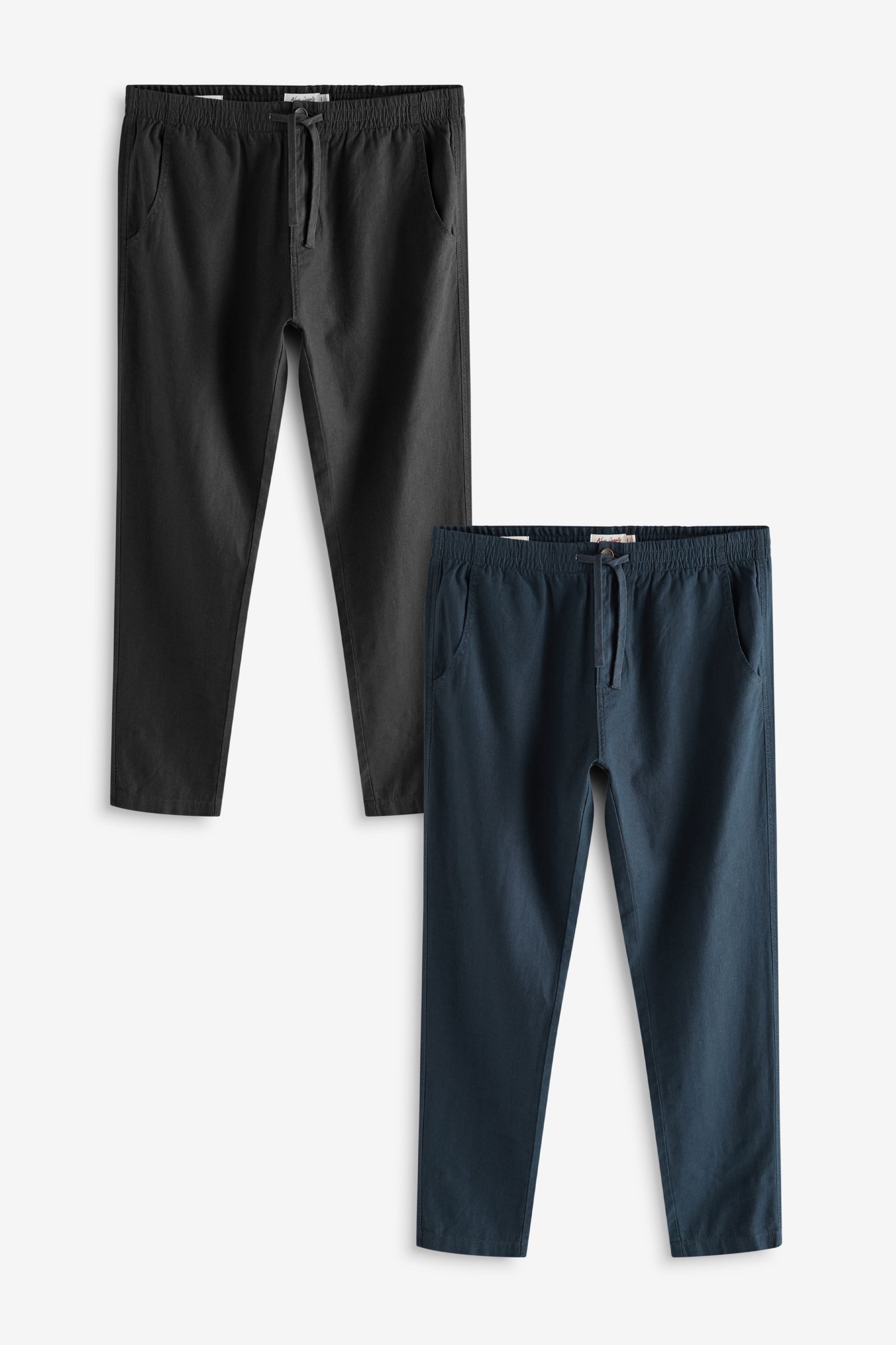 Stoffhose 2er-Pack Hose mit Elastikbund und Kordelzug