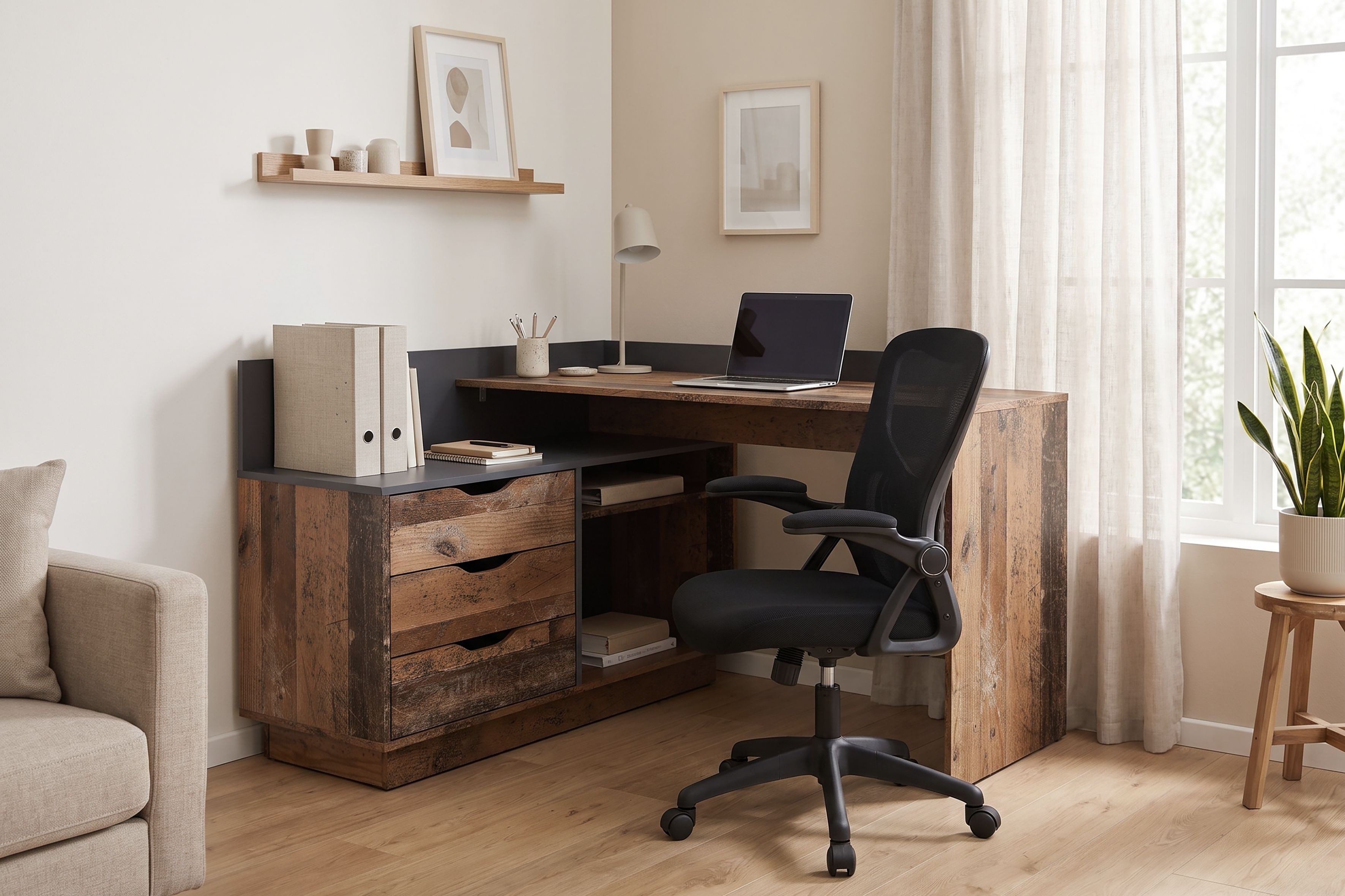 OTTO home Eckschreibtisch Bexley, mit viel Stauraum, Breite 129 cm, rechts oder links montierbar – Bild 2 von 5
