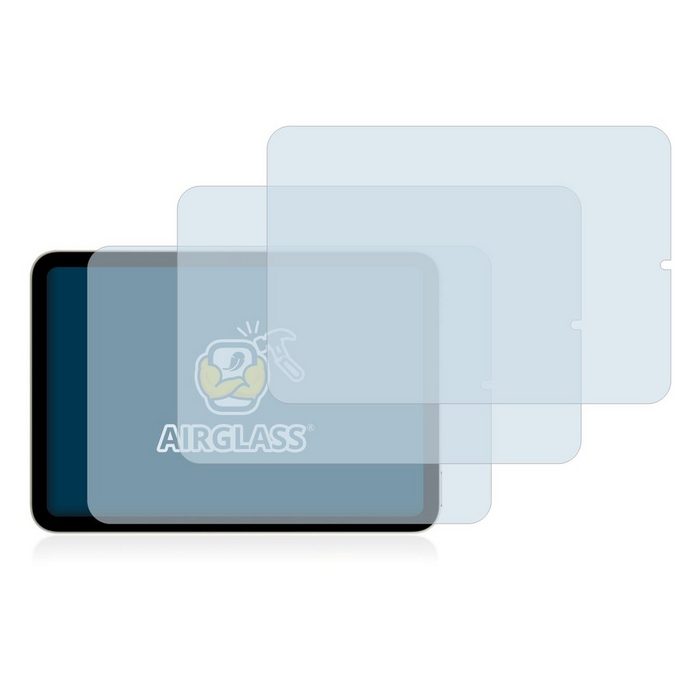 BROTECT flexible Panzerglasfolie für Apple iPad Mini 6 WiFi Cellular 2021 (im Querformat 6. Gen) Displayschutzglas 3 Stück Schutzglas Glasfolie klar