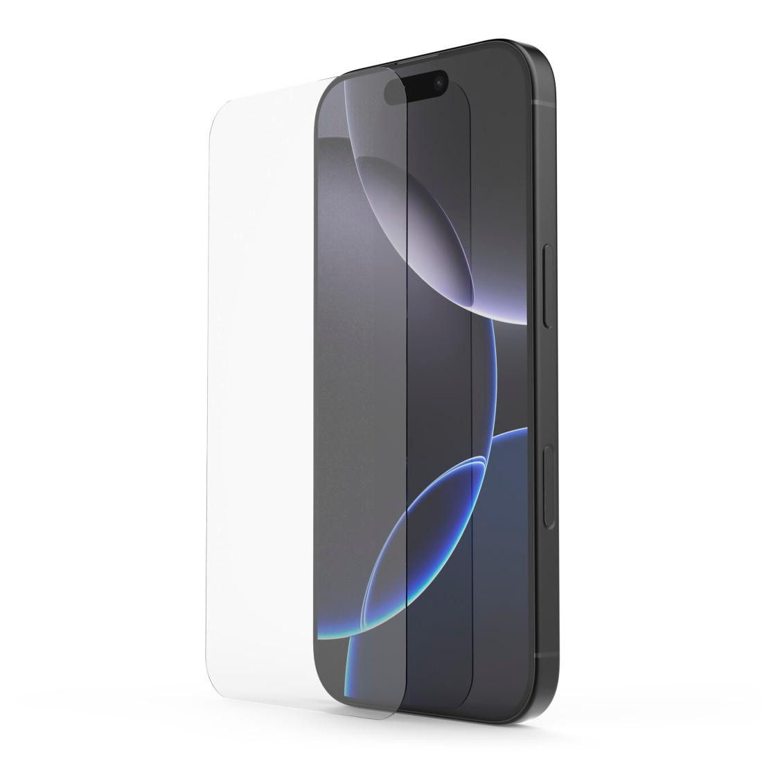 Hama Displayschutzglas Displayschutz, Schutzglas für Apple iPhone 16 Pro mit Montagehilfe, für iPhone 16 Pro, stoßfest, kratzfest, ultradünn