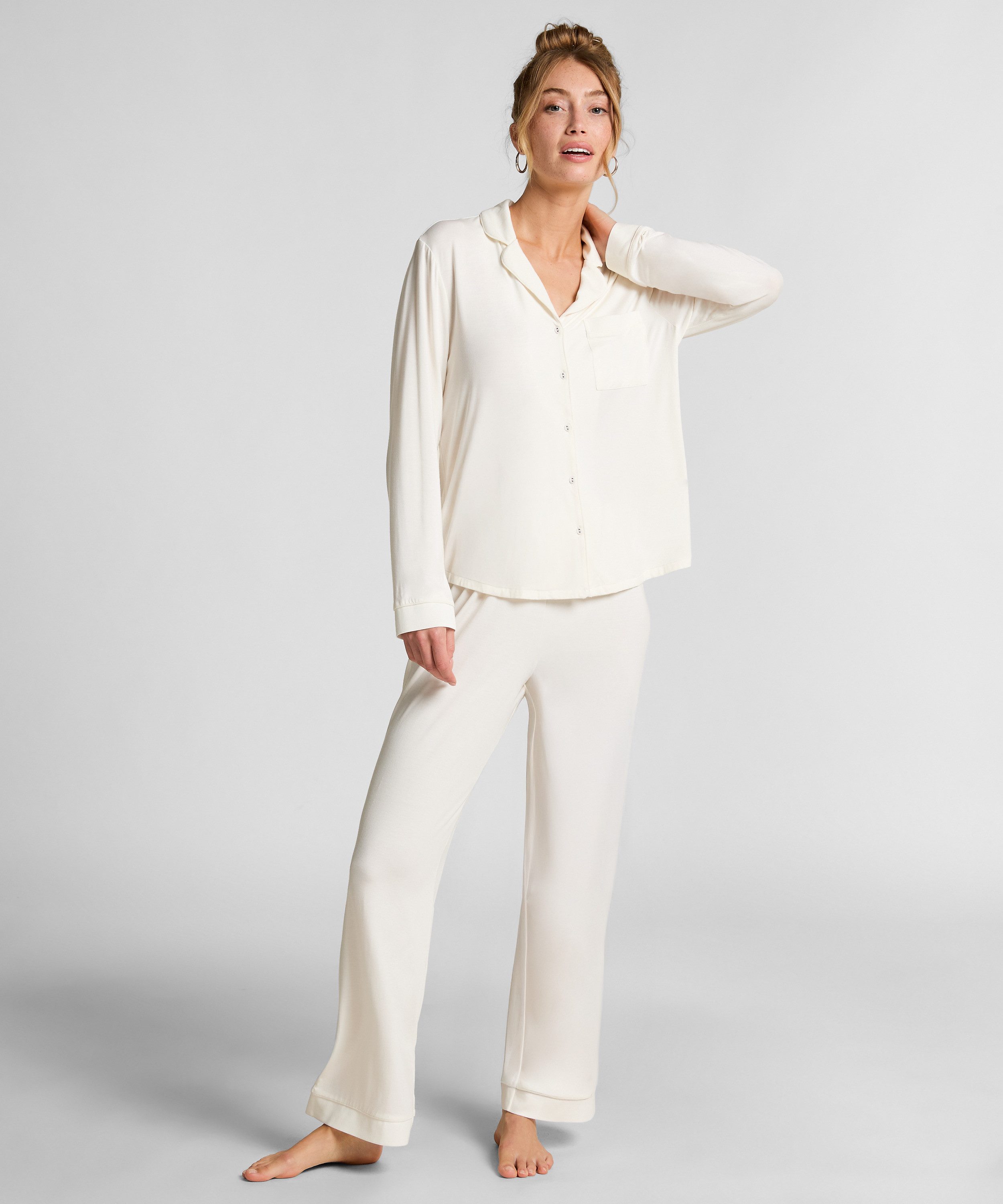 Hunkemöller Pyjama Langärmelige Jersey-Jacke Essential