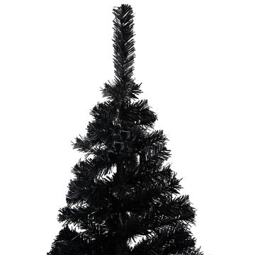 vidaXL Künstlicher Weihnachtsbaum Künstlicher Weihnachtsbaum mit LEDs Kugeln Schwarz 240cm PVC