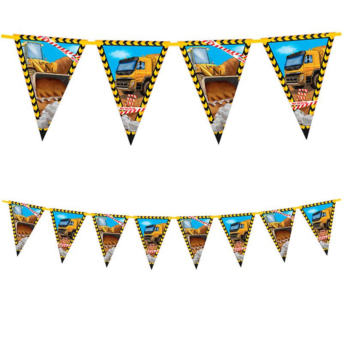 Procos Girlande Wimpelkette Baustelle Papier FSC