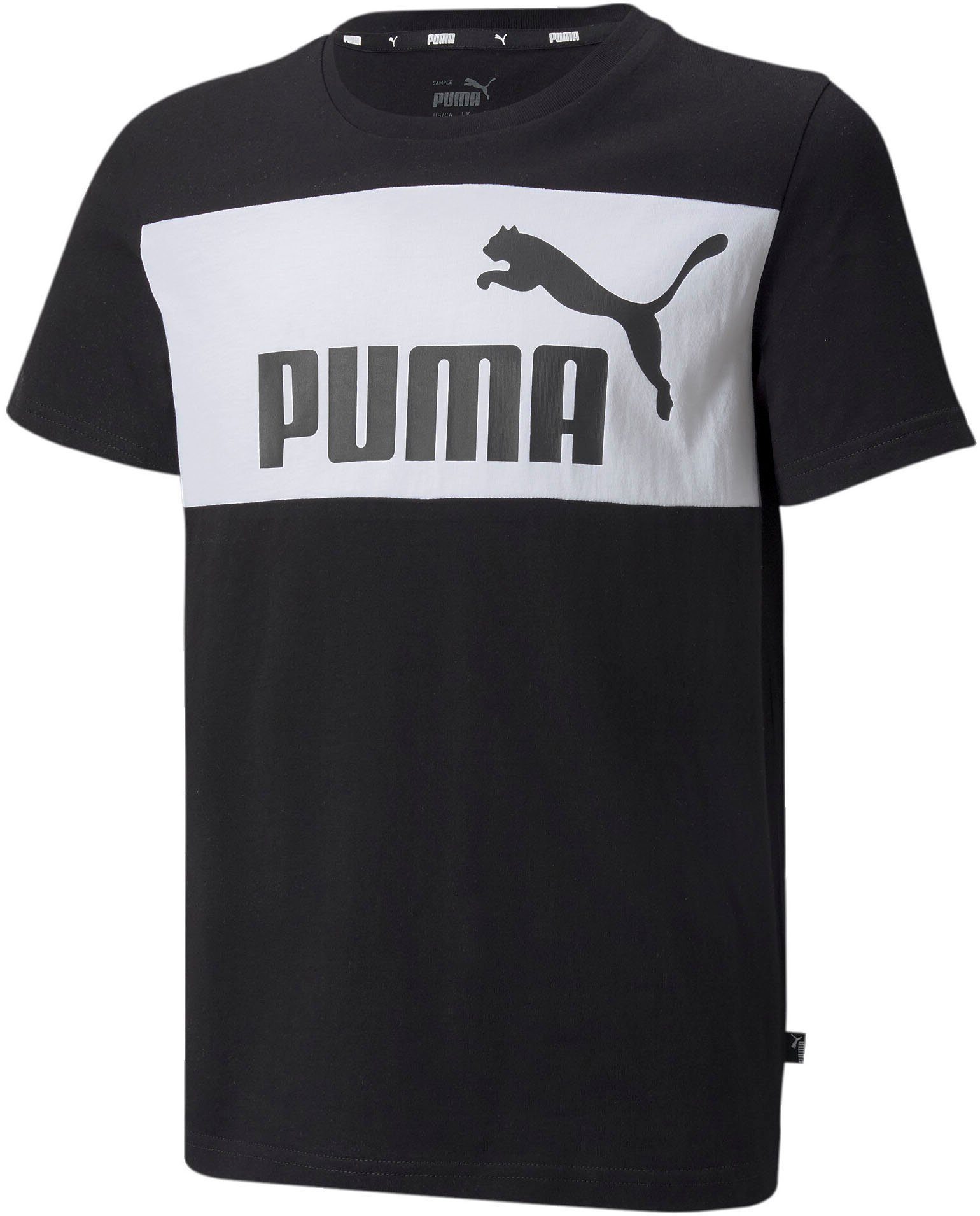 PUMA Kurzarmshirt ESS BLOCK TEE- Puma Kinder für Black-XX