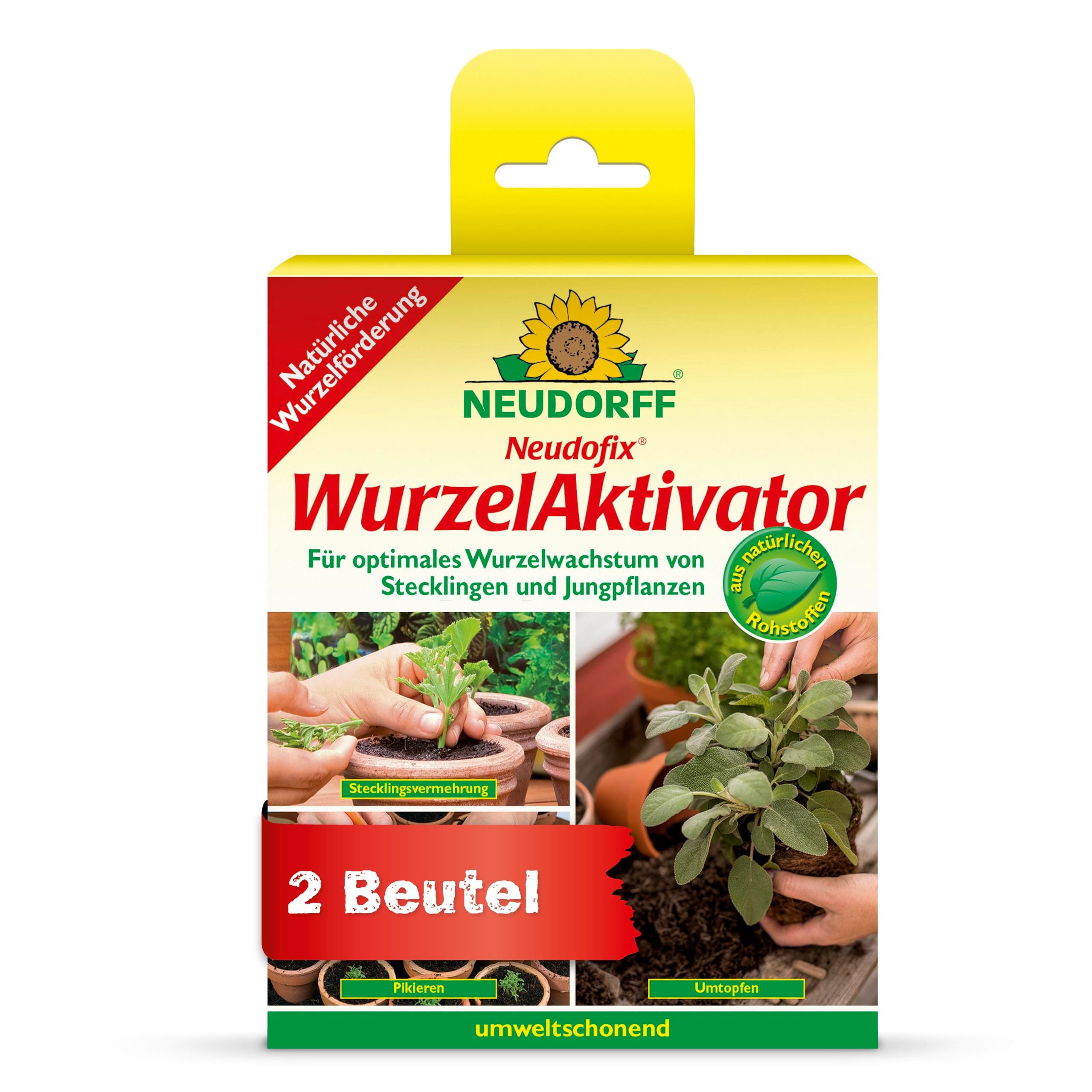 Neudorff Pflanzenstärkungsmittel Neudofix WurzelAktivator 40 g für 10L, 2 x 20g Beutel Natürlicher Wurzelaktivator für optimales, und schnelles Wurzelwachstum von Stecklingen und Jungpflanzen, aus natürlichen Rohstoffen, enthält Algenmehl