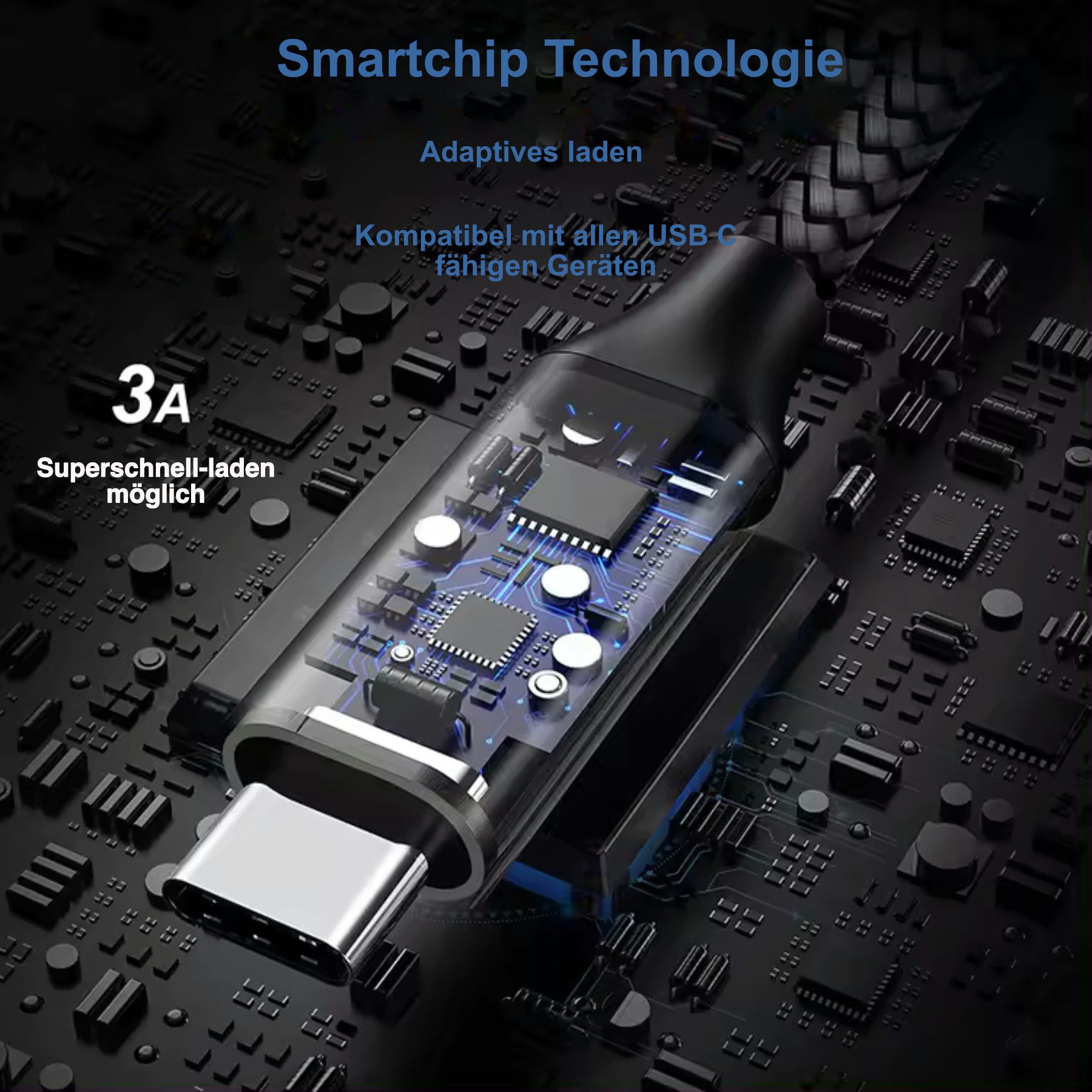 Alpha Electronics Schnellladekabel passt für Samsung Galaxy S23 S22 S21 S20 S10 Smartphone-Kabel, USB-C, USB-C (100 cm), Schnellladekabel 60W