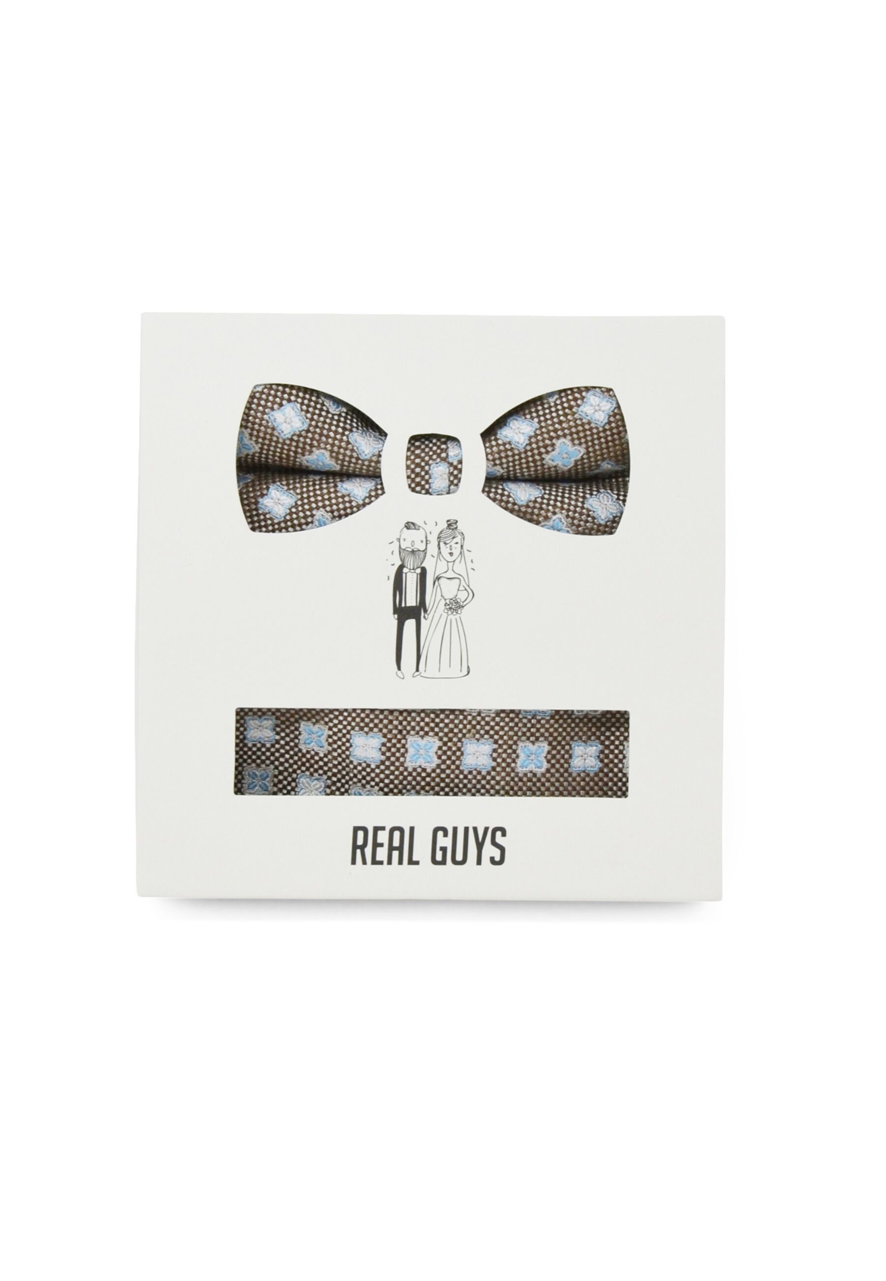 REAL GUYS by J.PLOENES Fliege Set mit Einstecktuch mit ausdrucksstarken Motiven