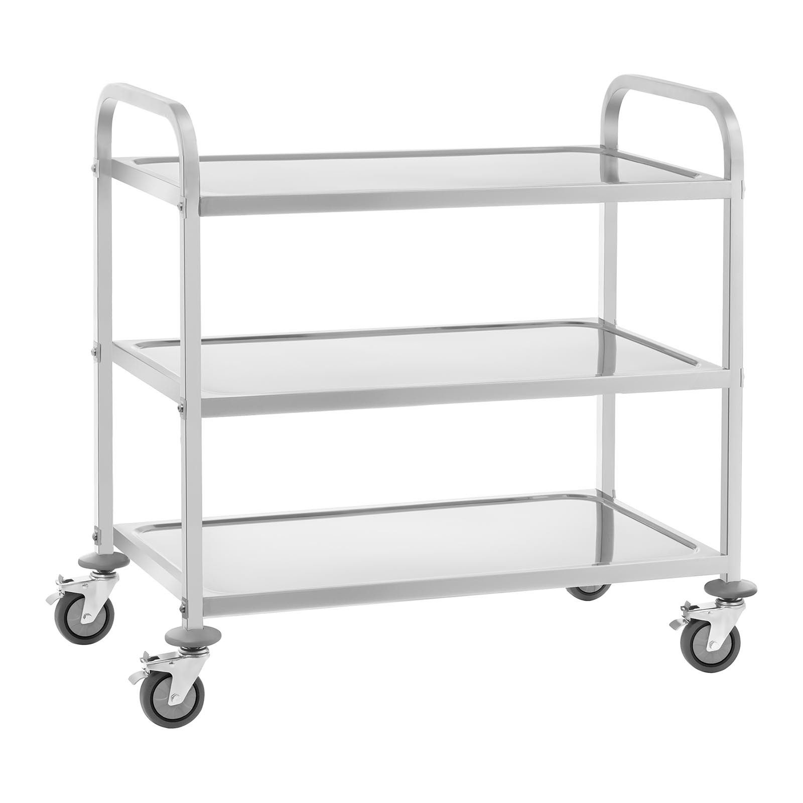Royal Catering Servierwagen 3 Borde Edelstahl Teewagen Küchenwagen 4 Räder günstig online kaufen