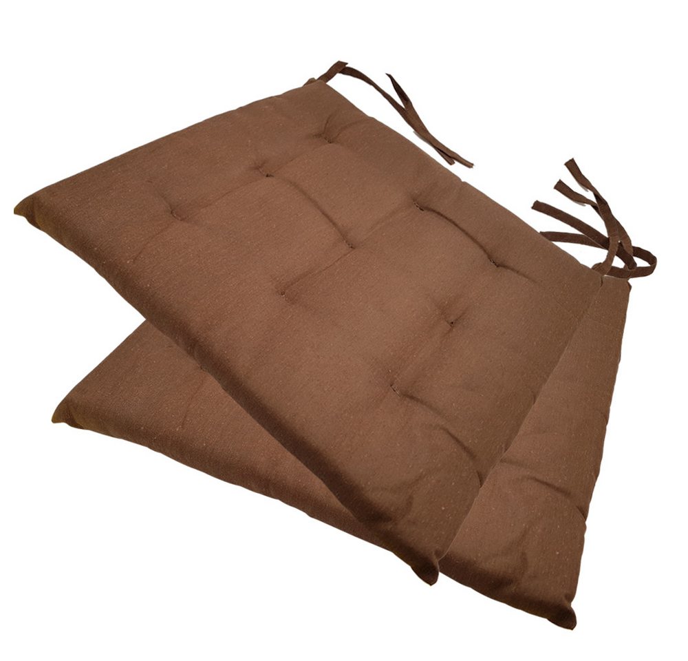 NYVI Stuhlkissen Sitzkissen Nizza 2er Set, Elegante Steppung, robuster Stoff