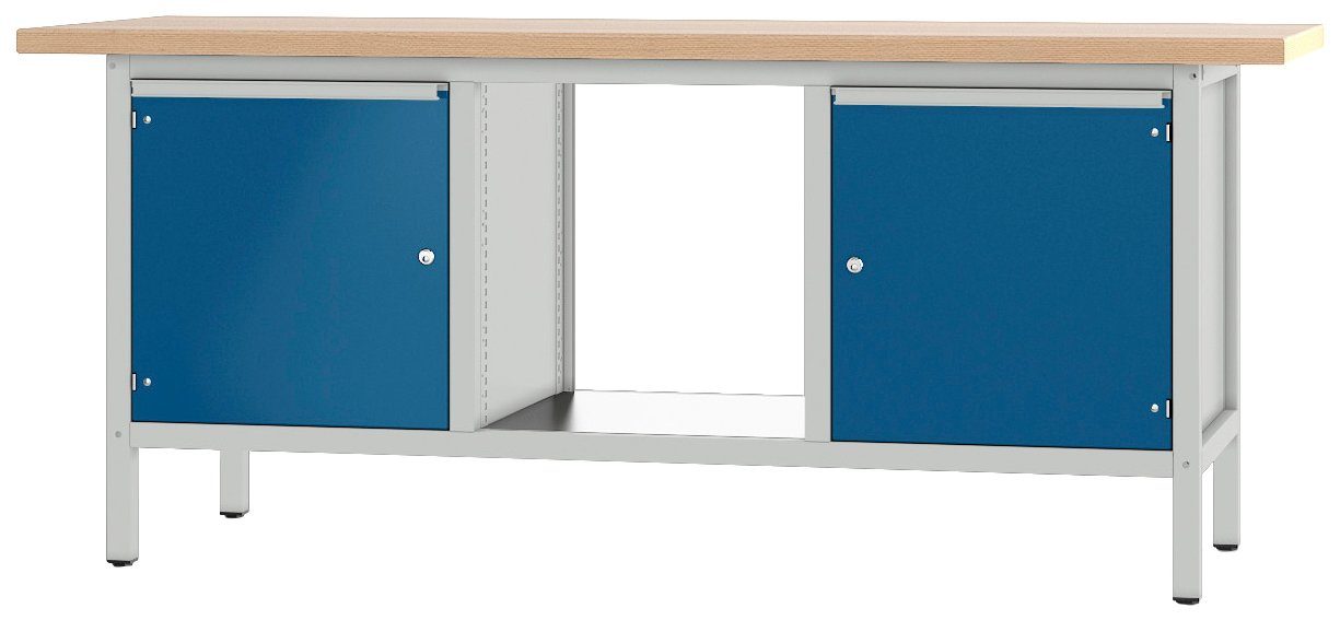 PADOR Werkbank 31 S 404, Höhe/Länge: 85,5x200 cm blau/grau | Werkbänke