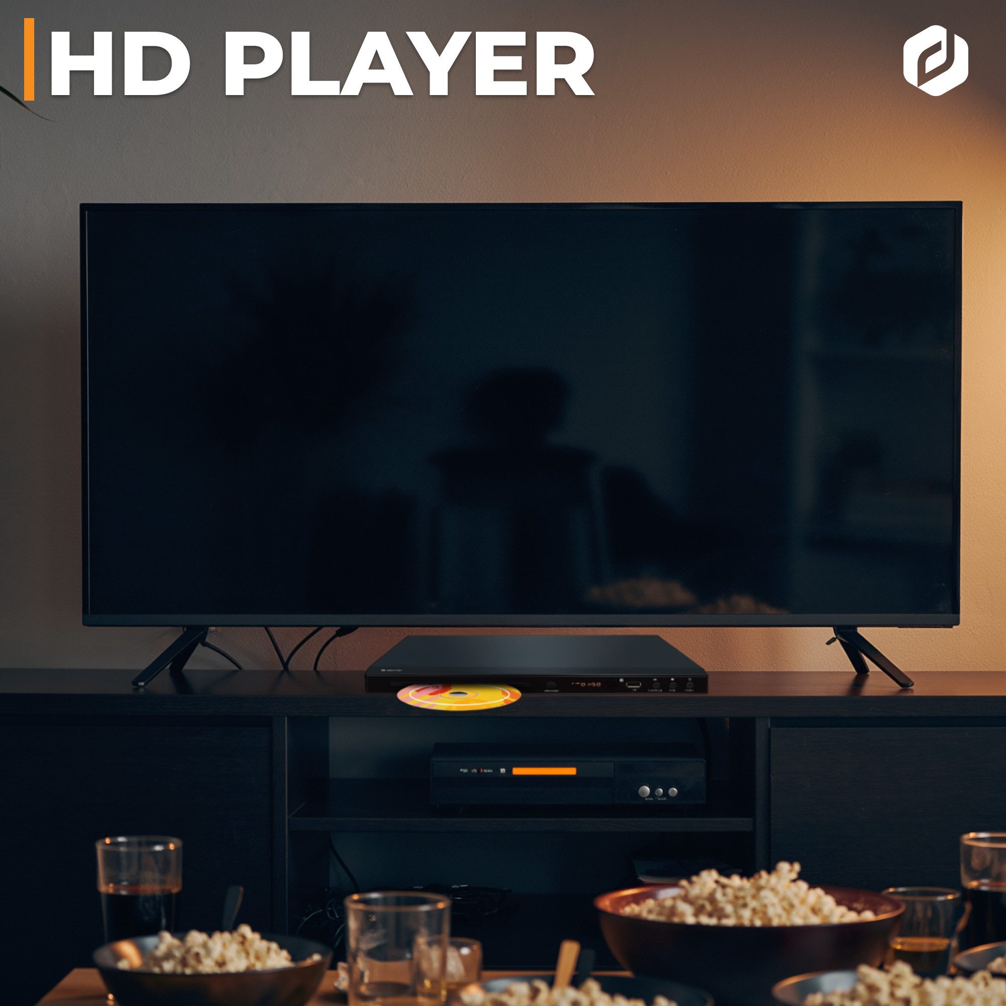 Denver DVH-1245 DVD-Player (Full HD, Stereo-Dolby-Digital-Surround-Sound-Decoder; PAL/NTSC kompatibel, Stereo-Dolby-Digital-Surround-Sound-Decoder; PAL/NTSC kompatibel)