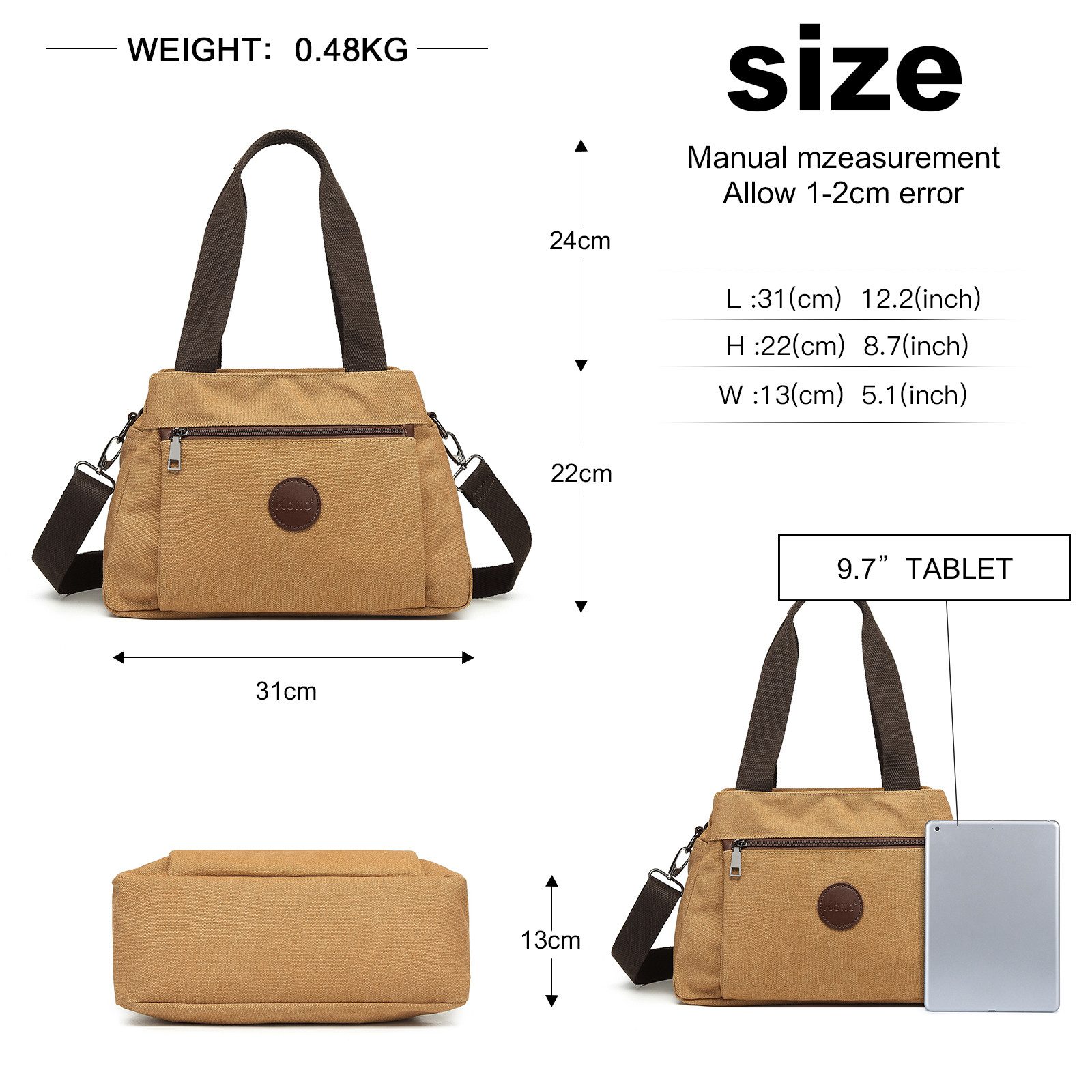 KONO Shopper Canvas Handtasche Frauen Schultertasche günstig online kaufen
