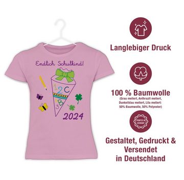 Shirtracer T-Shirt Endlich Schulkind 2024 Mädchen Einschulung Mädchen