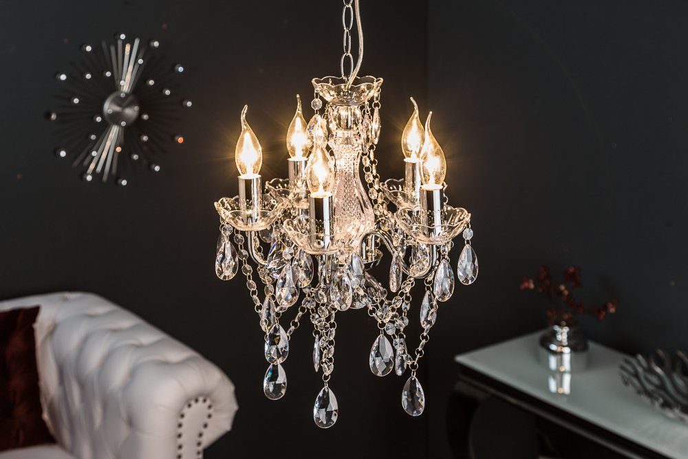 · Wohnzimmer Hängelampe Design · Barock 40cm DIAMONDS transparent, riess-ambiente ohne · Schlafzimmer Leuchtmittel, · Acryl S Kronleuchter