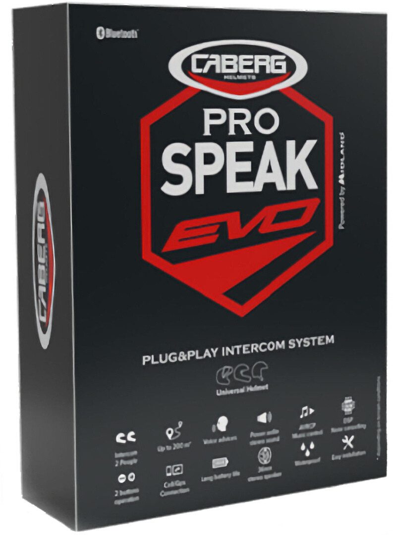 Caberg Pro Speak Evo Bluetooth Kommunikationssystem Einzelset Headset (Wasserdicht Bluetooth)