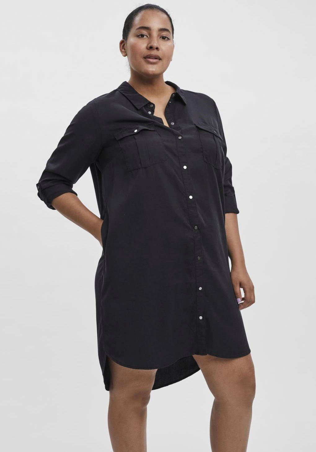 Vero Moda Curve Jeanskleid VMSILA LS SHORT DRESS MIX GA CURVE NOOS