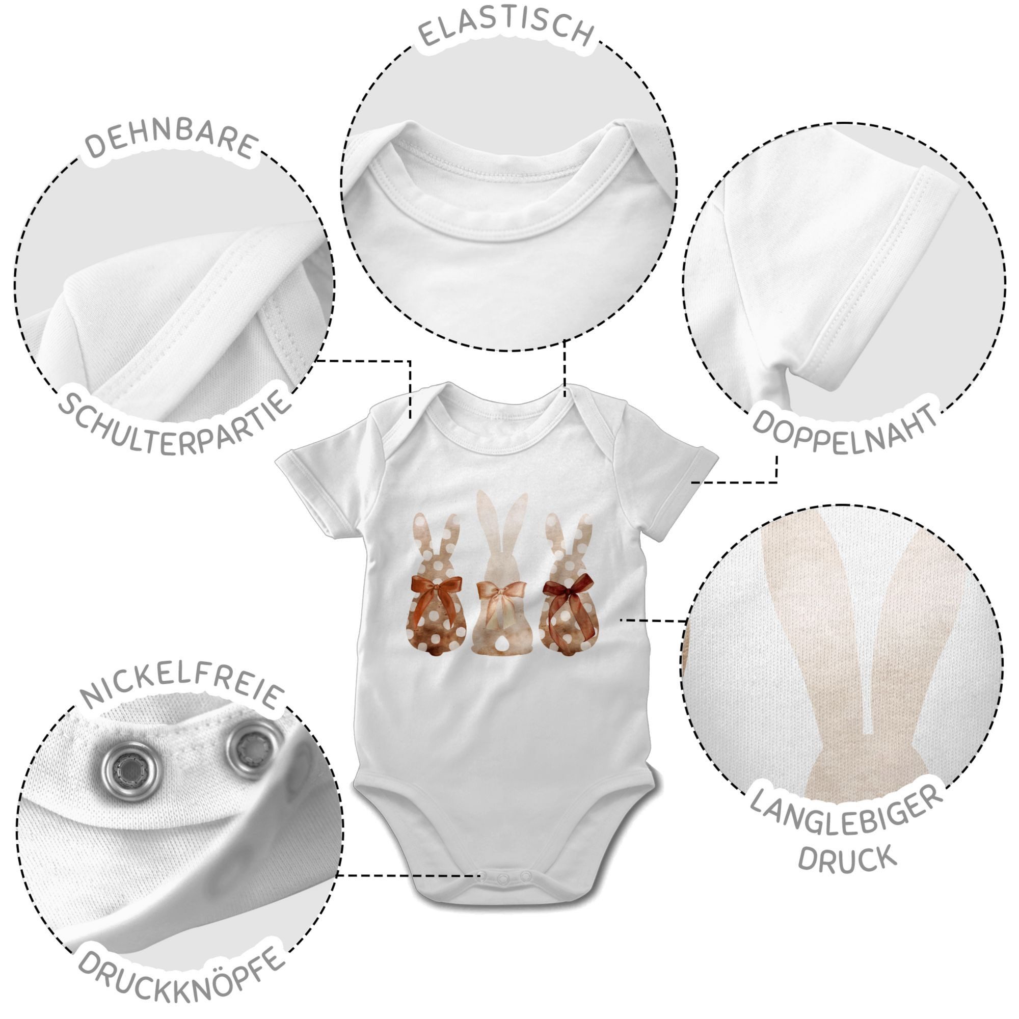 Shirtracer Shirtbody Süße Hasen Trio Häschen Hasenbande Fröhliche Hasengruppe Hasenfamilie Hasen Hase