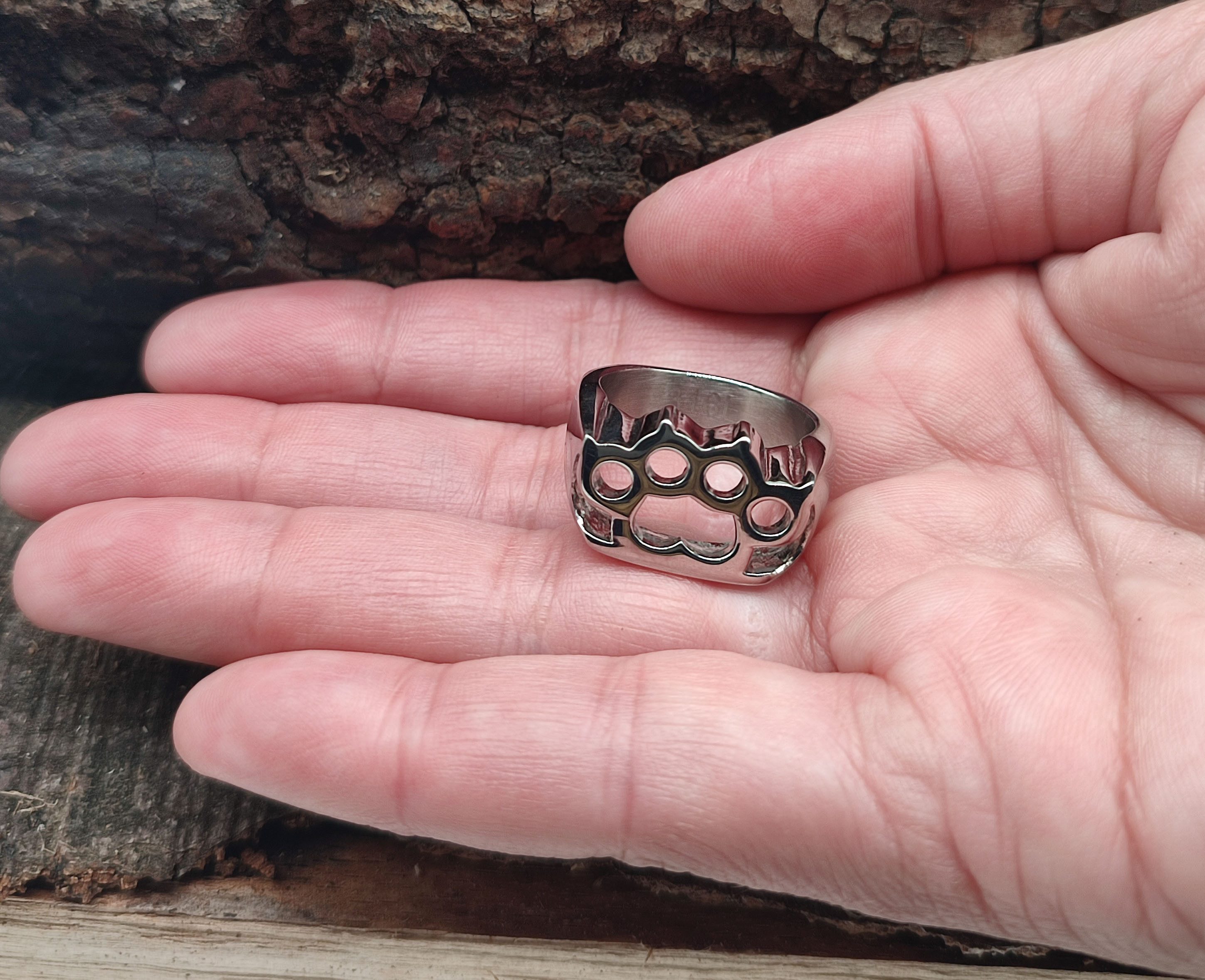 Kiss of Leather Fingerring RING SCHLAGRING GR. 56-72 - EDELSTAHL