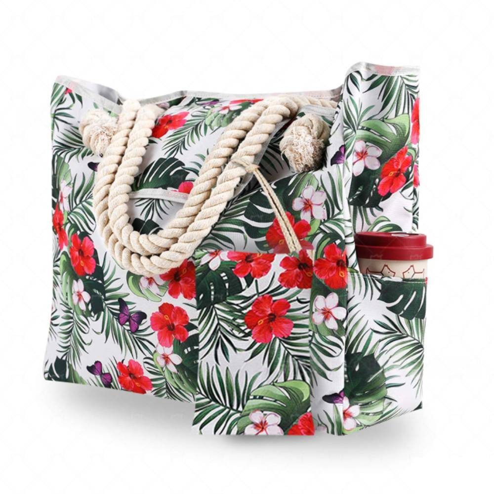 Blusmart Strandtasche Große Strandtasche für Damen mit kleiner Geldbörse (Segeltuch Umhängetasche, Beach Bag, Einkaufstasche Wasserdicht), Für Reisen, Strand, Schwimmbad
