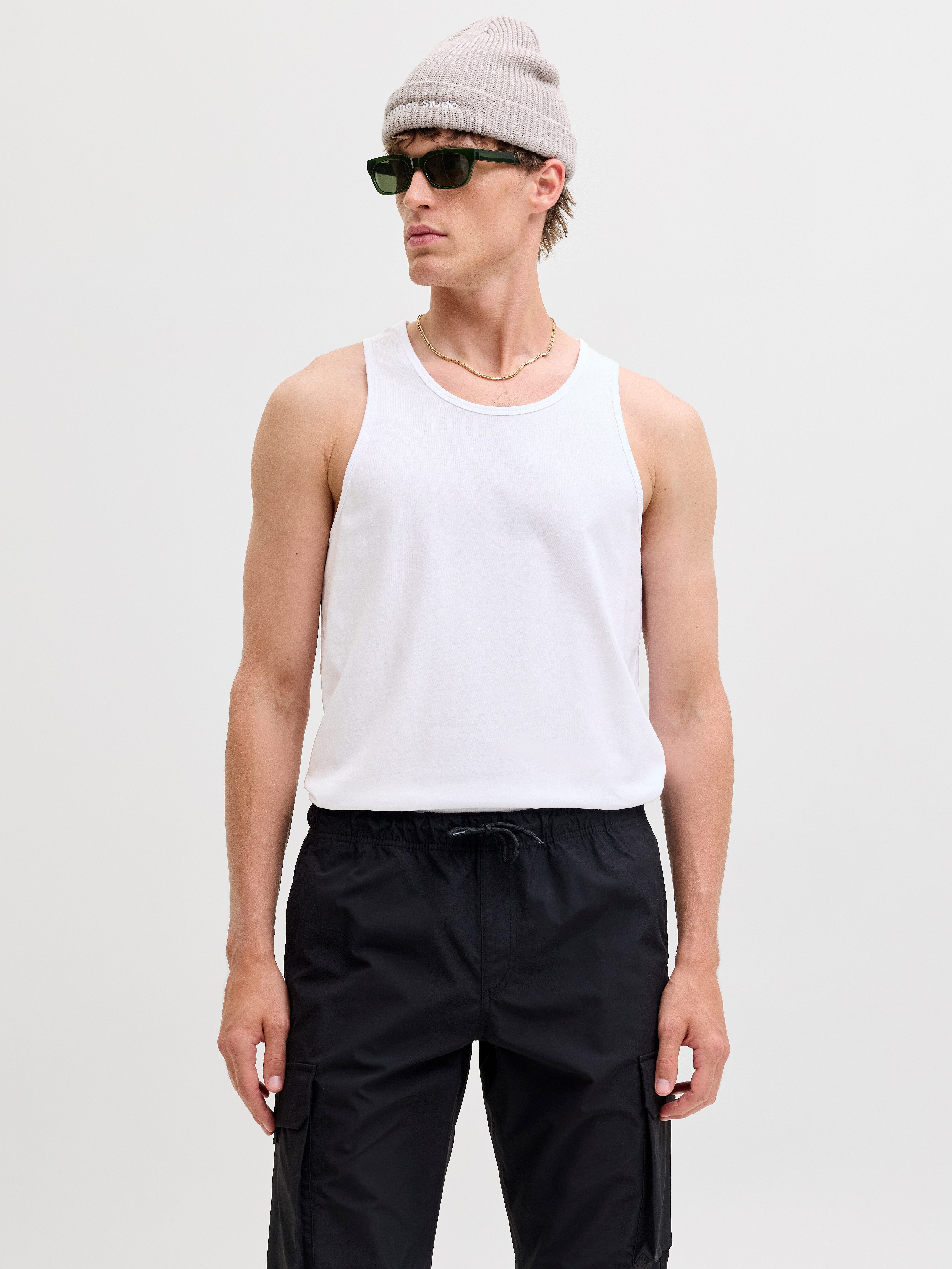 Jack & Jones Muscleshirt JJEORGANIC BASIC TANKTOP NOOS Baumwolle, Rundhalsausschnitt