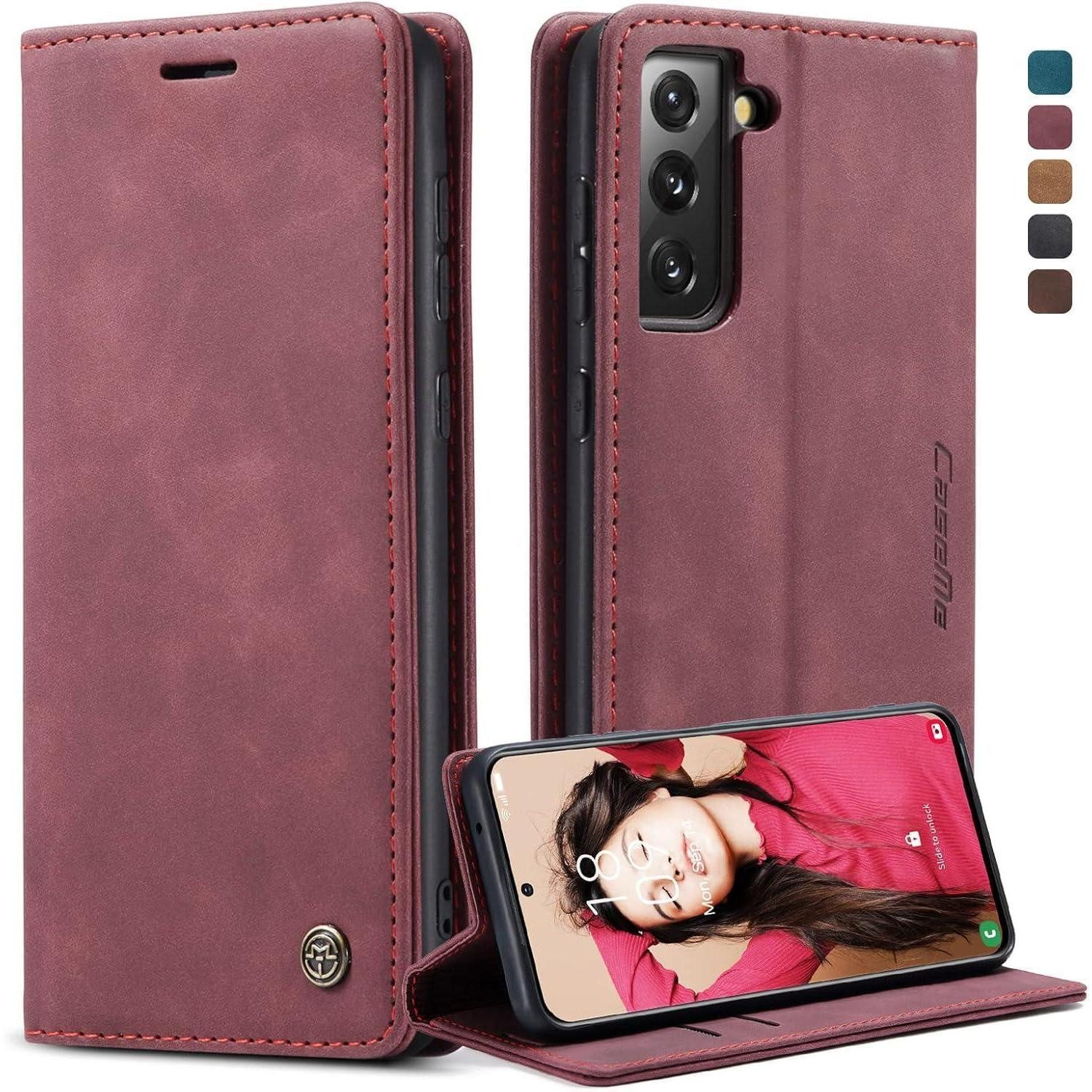 LuxusKollektion Flip Case Handyhülle Samsung Galaxy S21 FE 5G Leder Klappbar Magnet