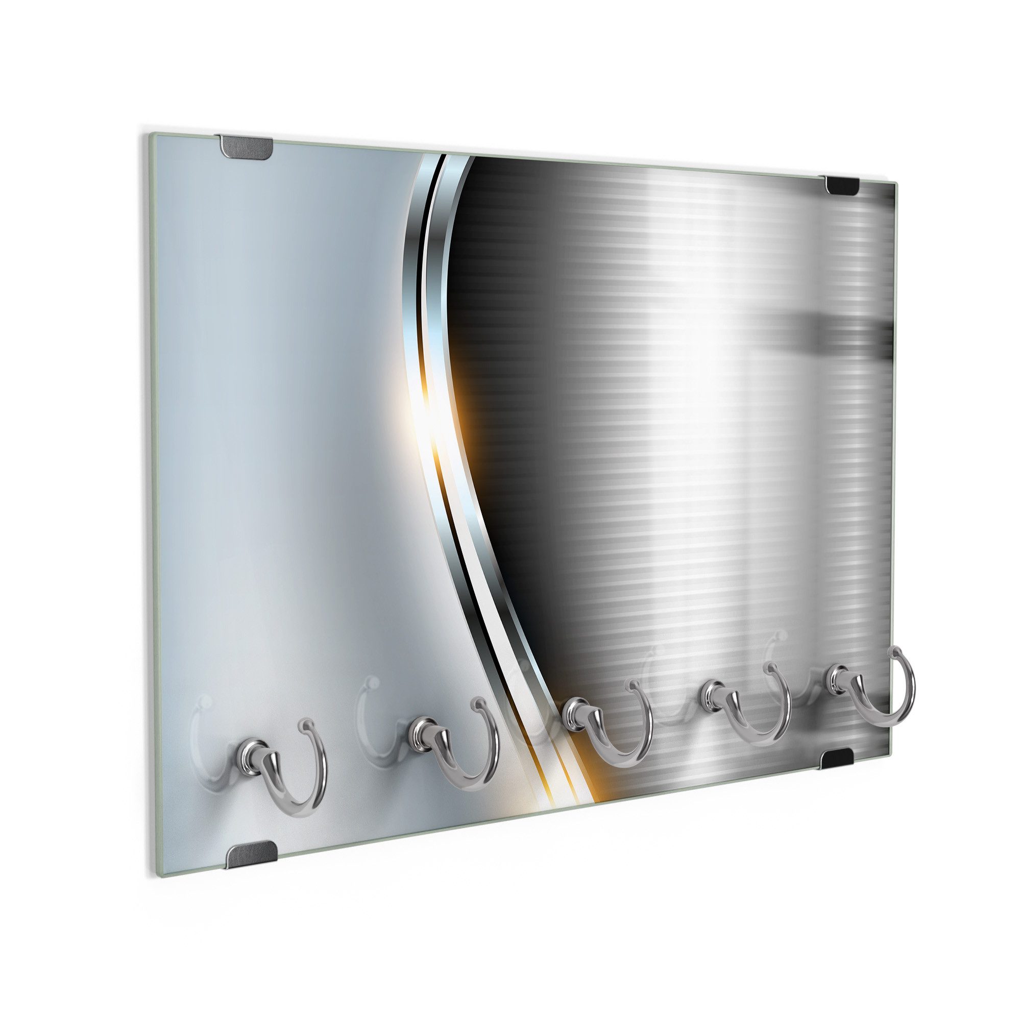 DEQORI Schlüsselbrett 'Elegantes Vektordesign', (1 St), Schlüsselhalter Schlüssel Haken Schlüsselboard modern Schlüsselleiste
