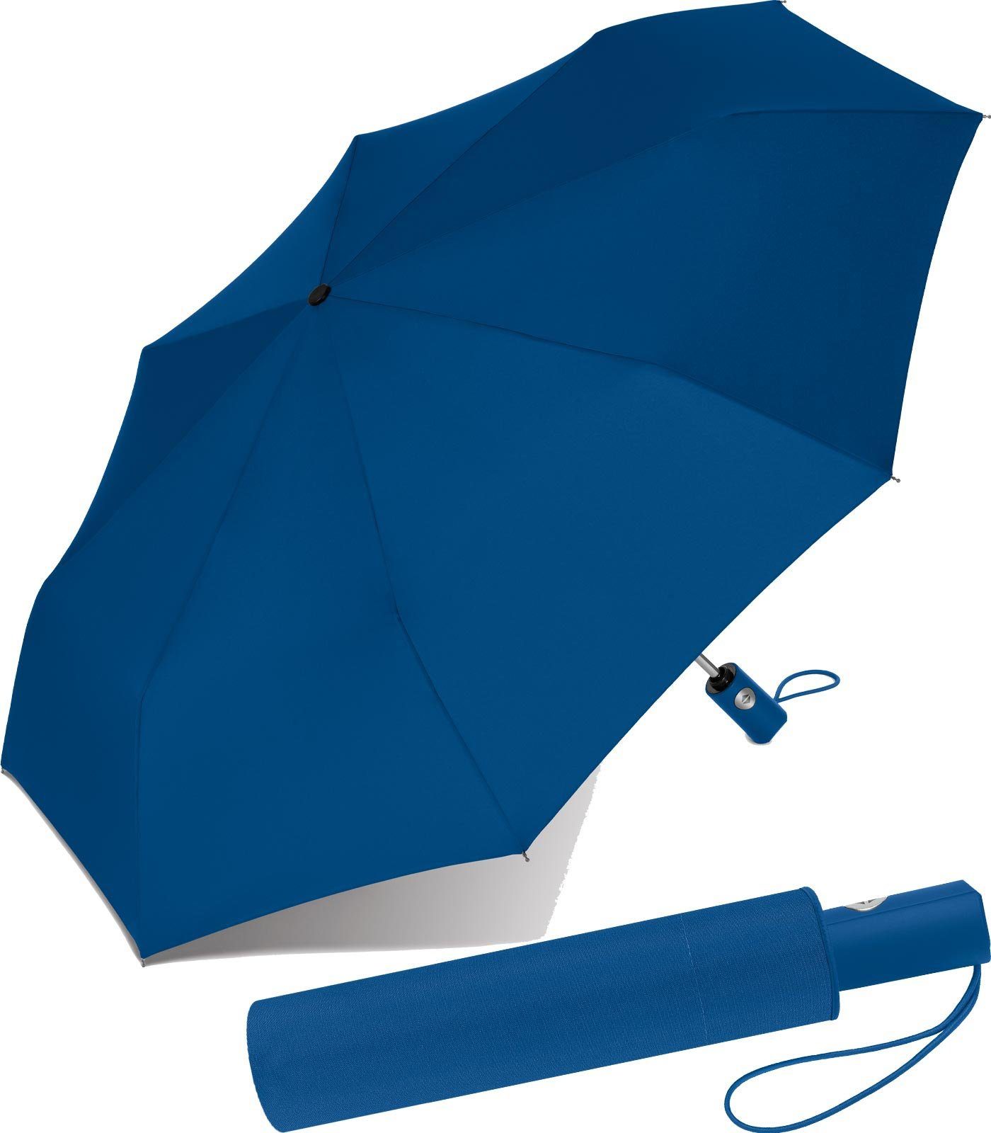 RS-Versand Taschenregenschirm schöner stabiler Regenschirm mit Auf-Zu-Automatik, für Damen und Herren, in vielen modischen Farben royal-blau